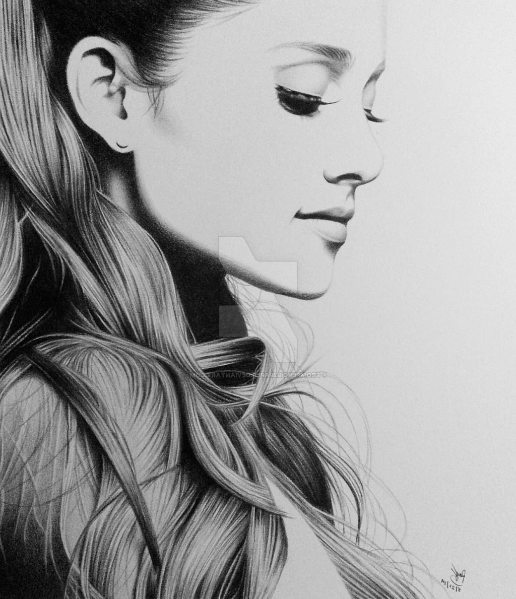 Портрет Арианы Гранде карандашом