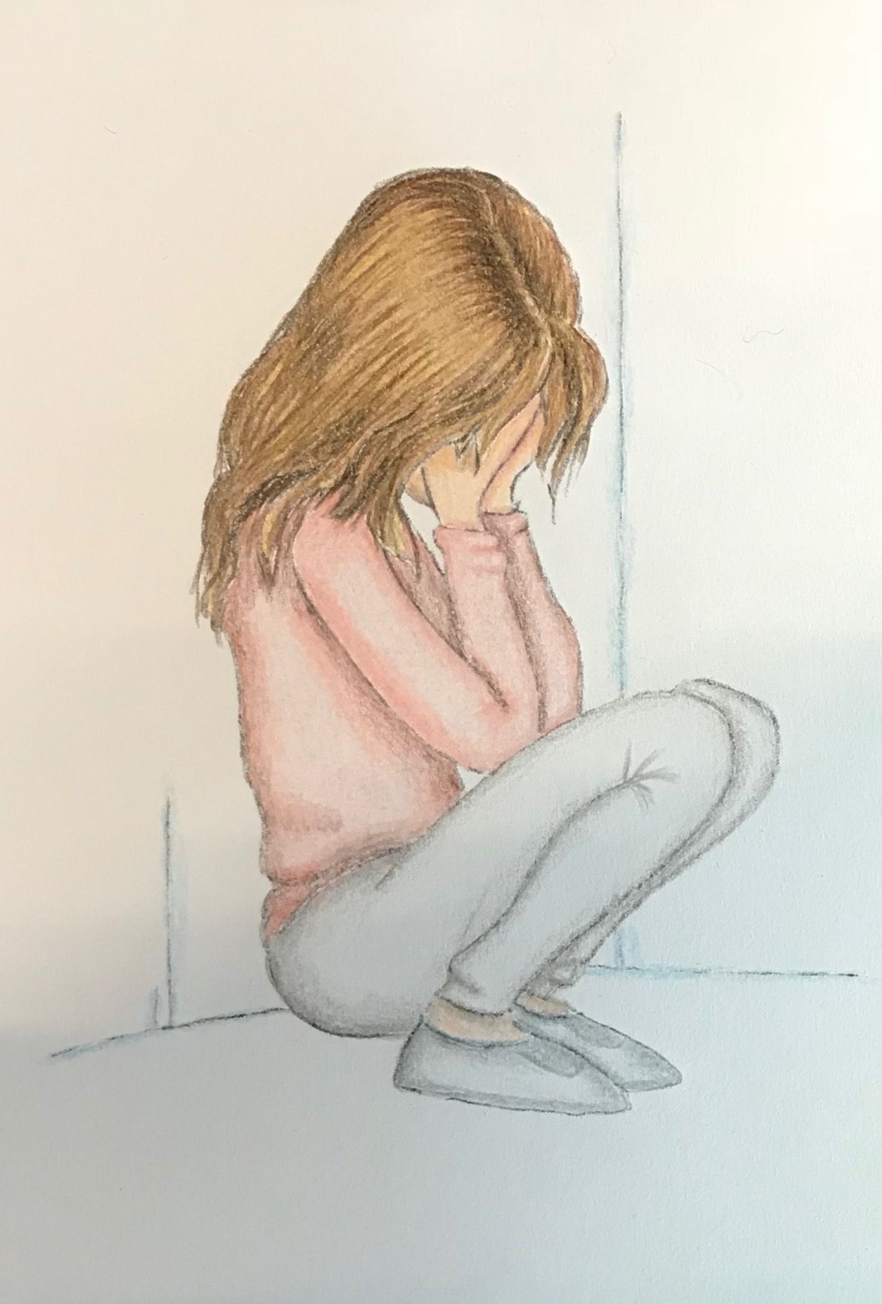 Рисунки для срисовки девушка плачет