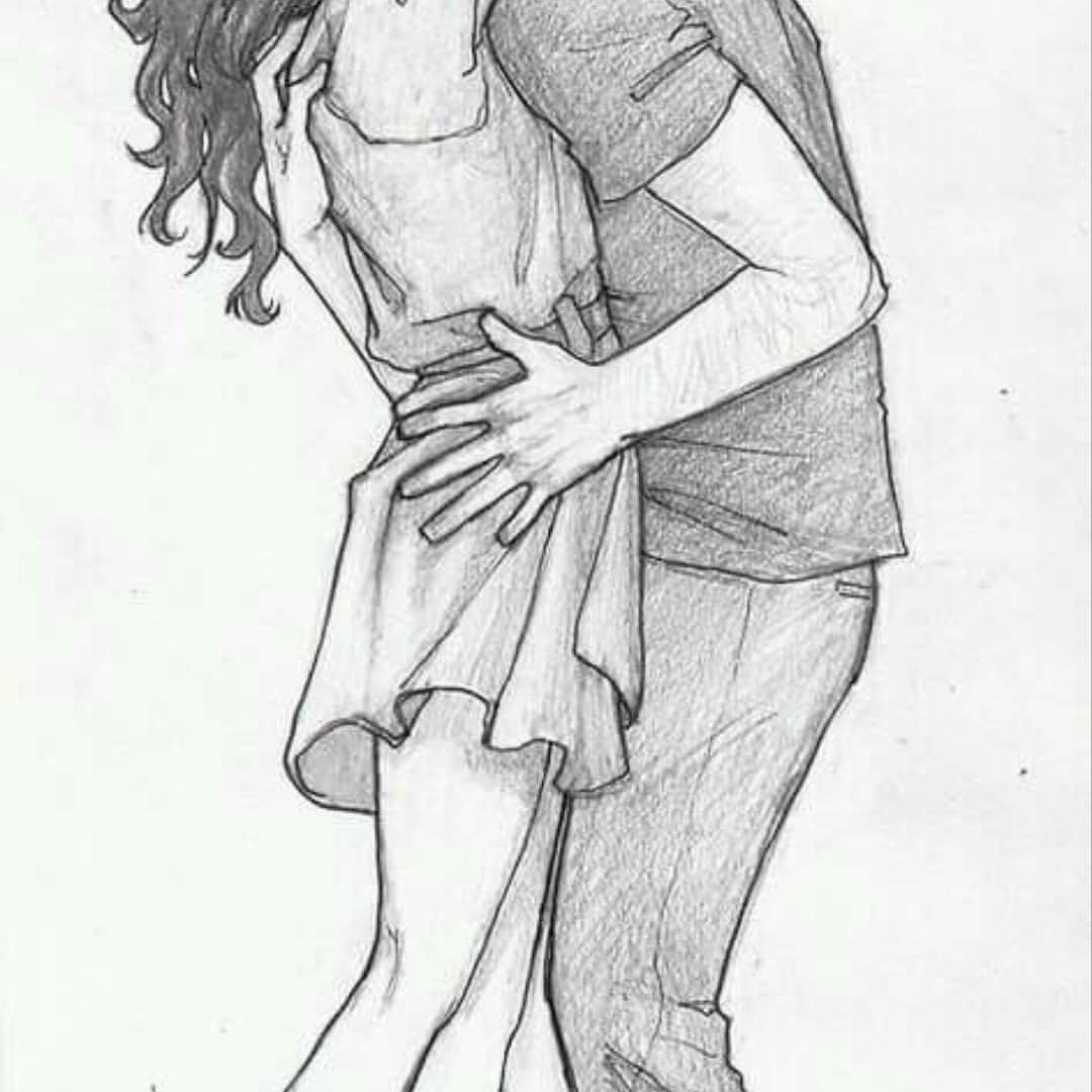 Рисунки карандашом парень и девушка обнимаются карандашом
