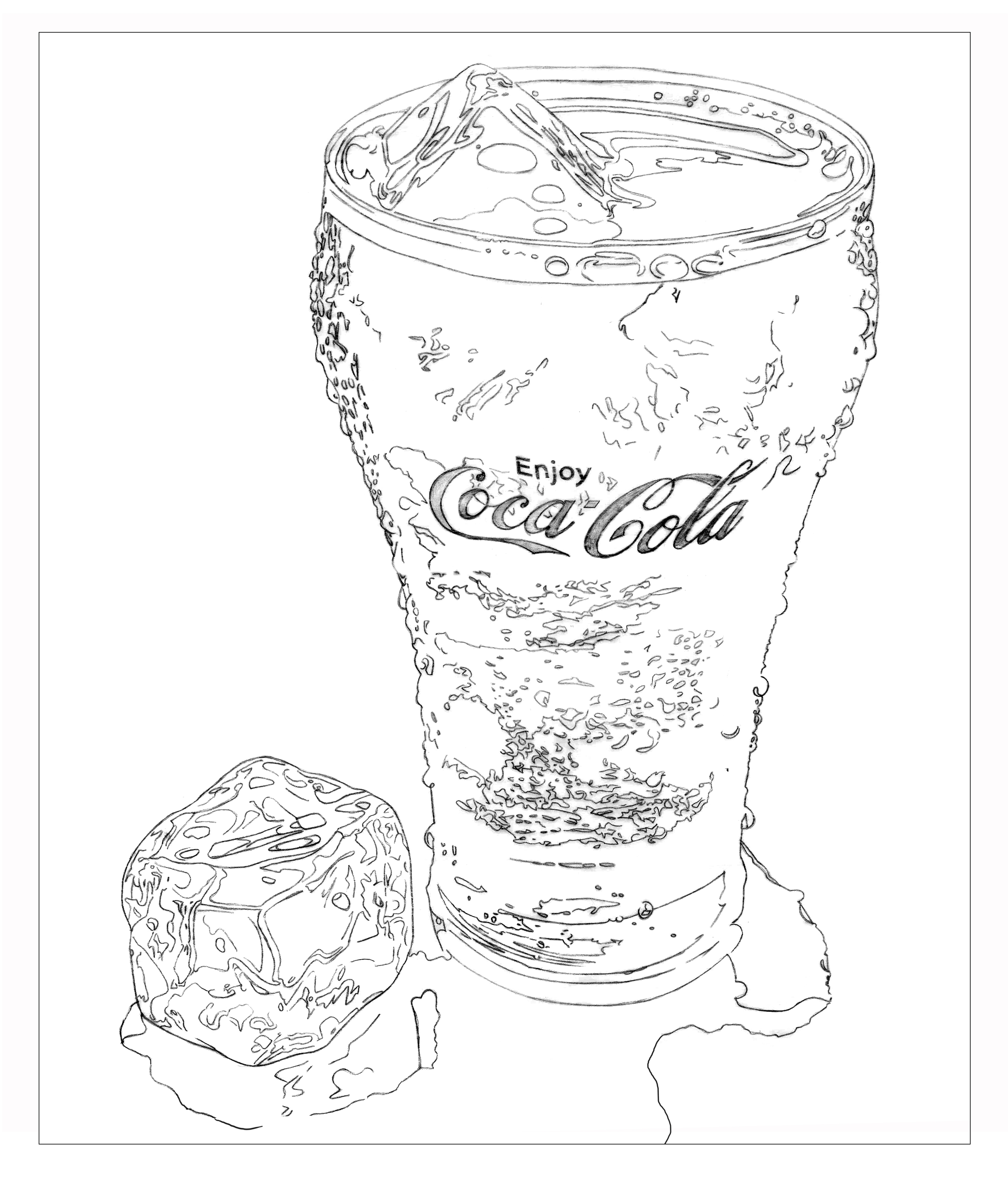 Раскраска стакан Кока колы