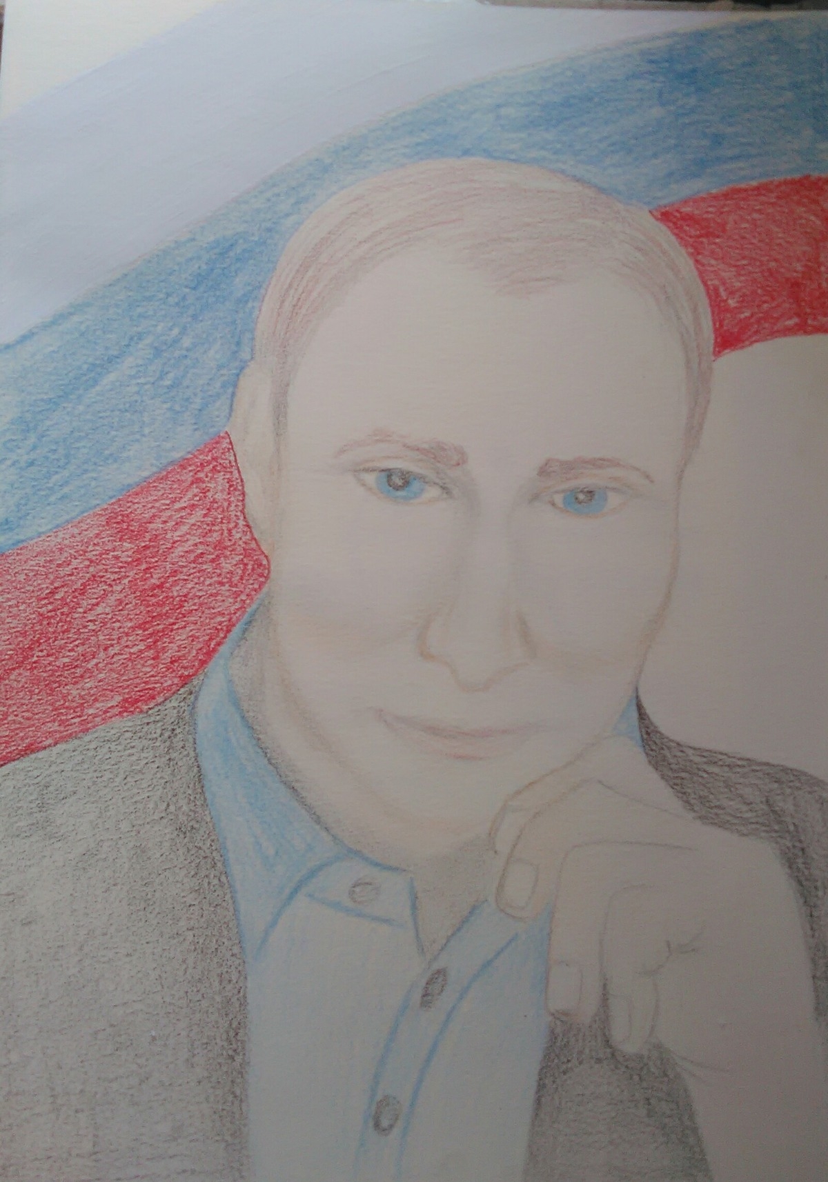 Портрет президента цветными карандашами