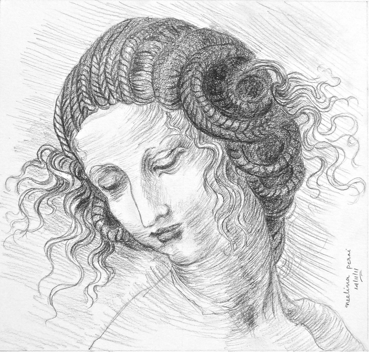 Леонардо да Винчи голова женщины