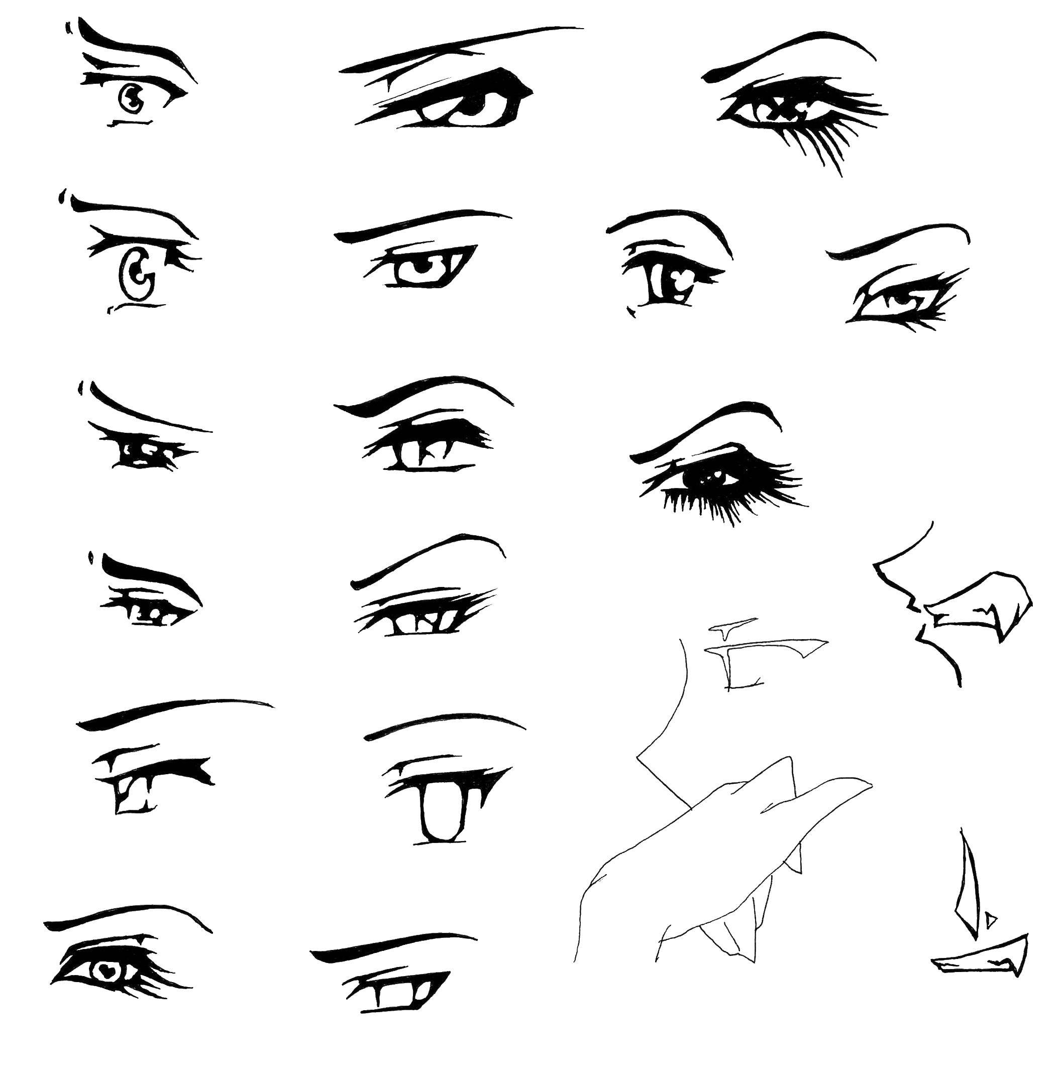 Эскизы глаз аниме