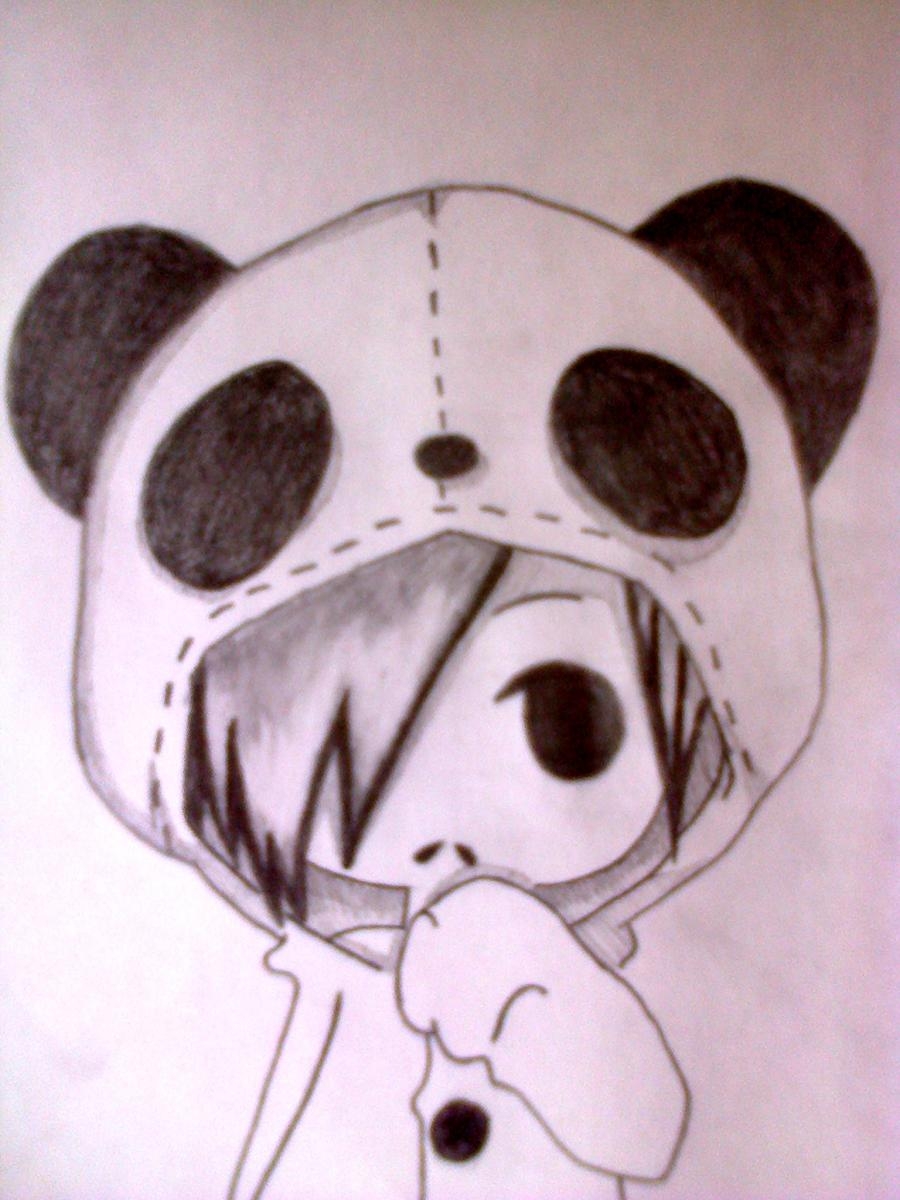 Девочка Панда для срисовки
