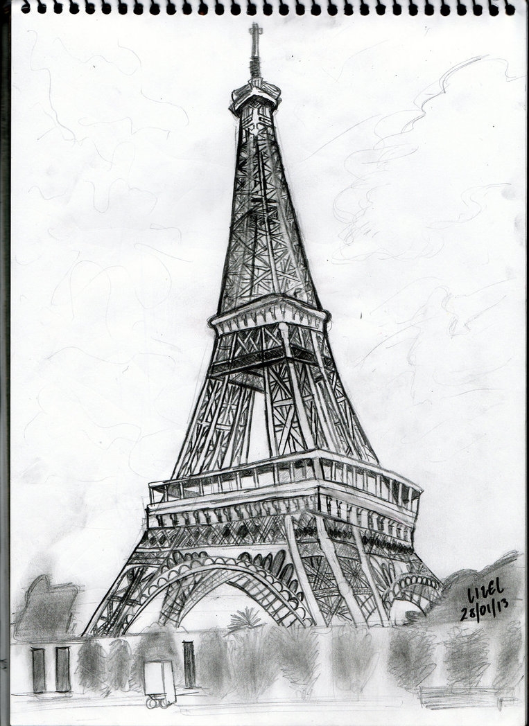 Рисунки Эйфелевой башни карандашом легко и красиво