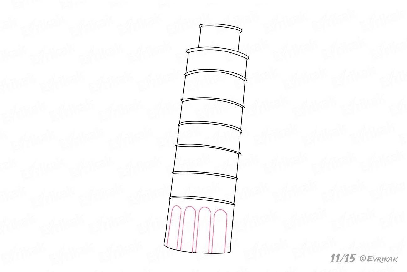 Пизанская башня картинки для срисовки