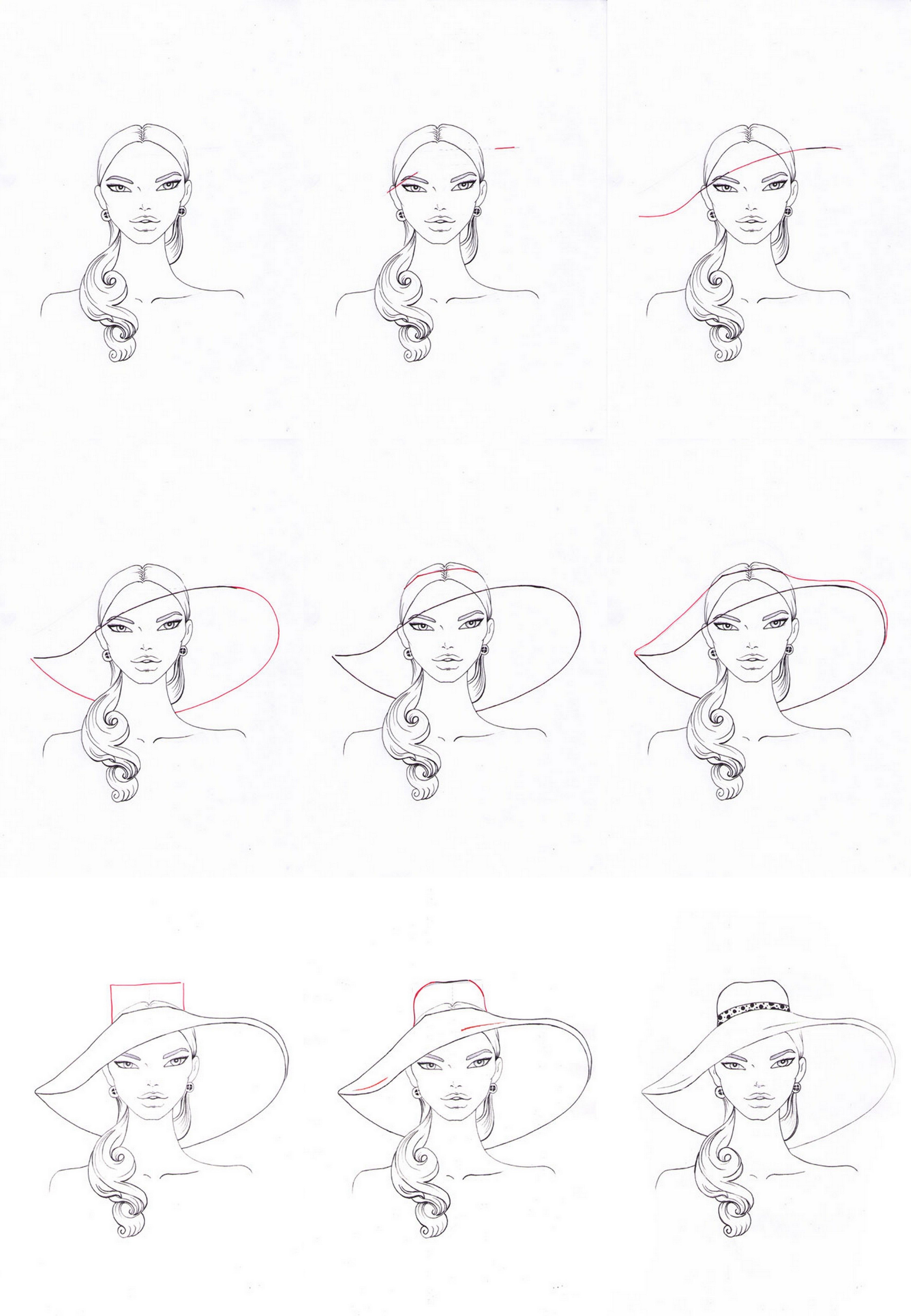 Поэтапное рисование шляпы