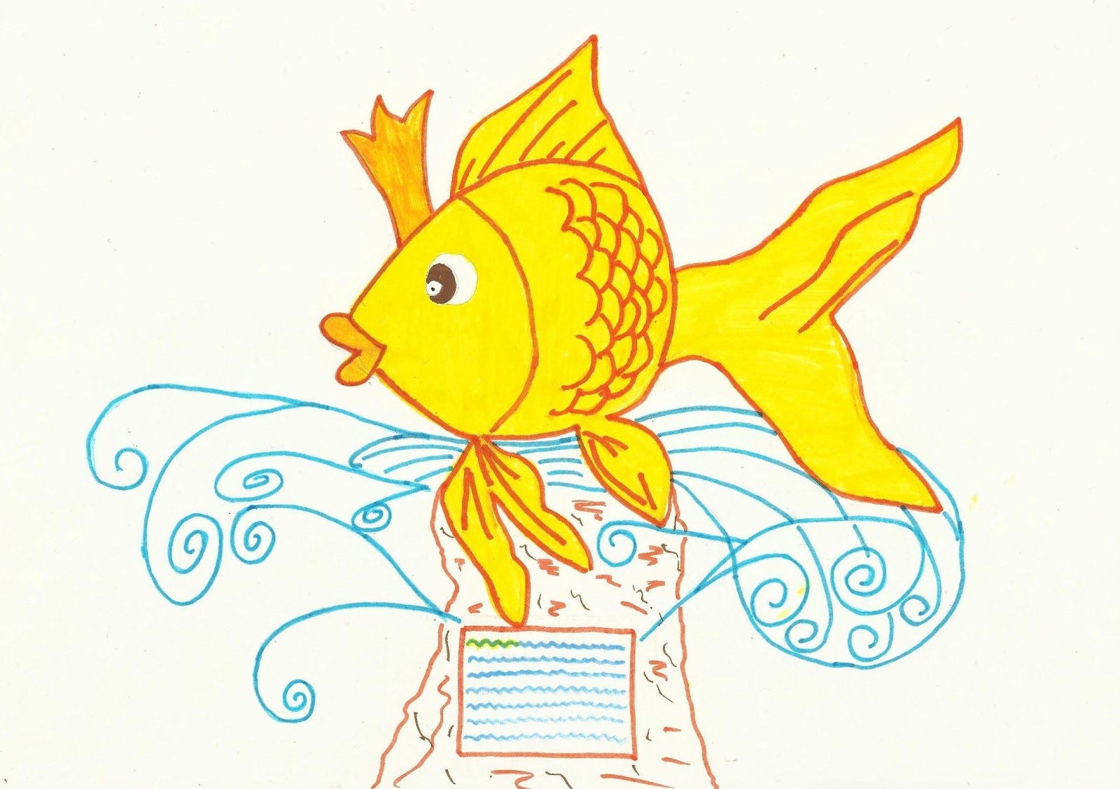 Нарисовать золотую рыбку