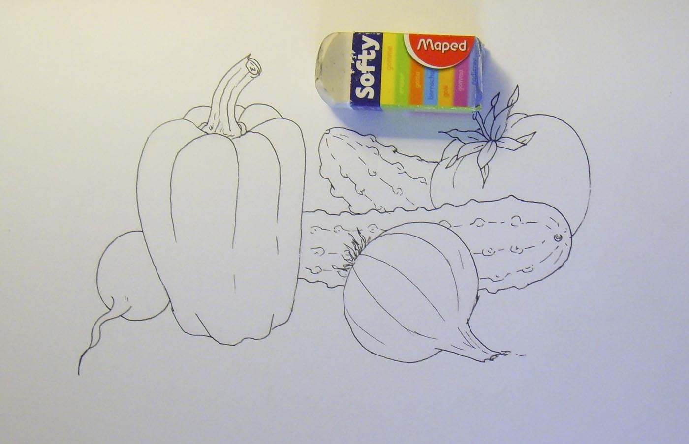 Рисование овощей карандашом