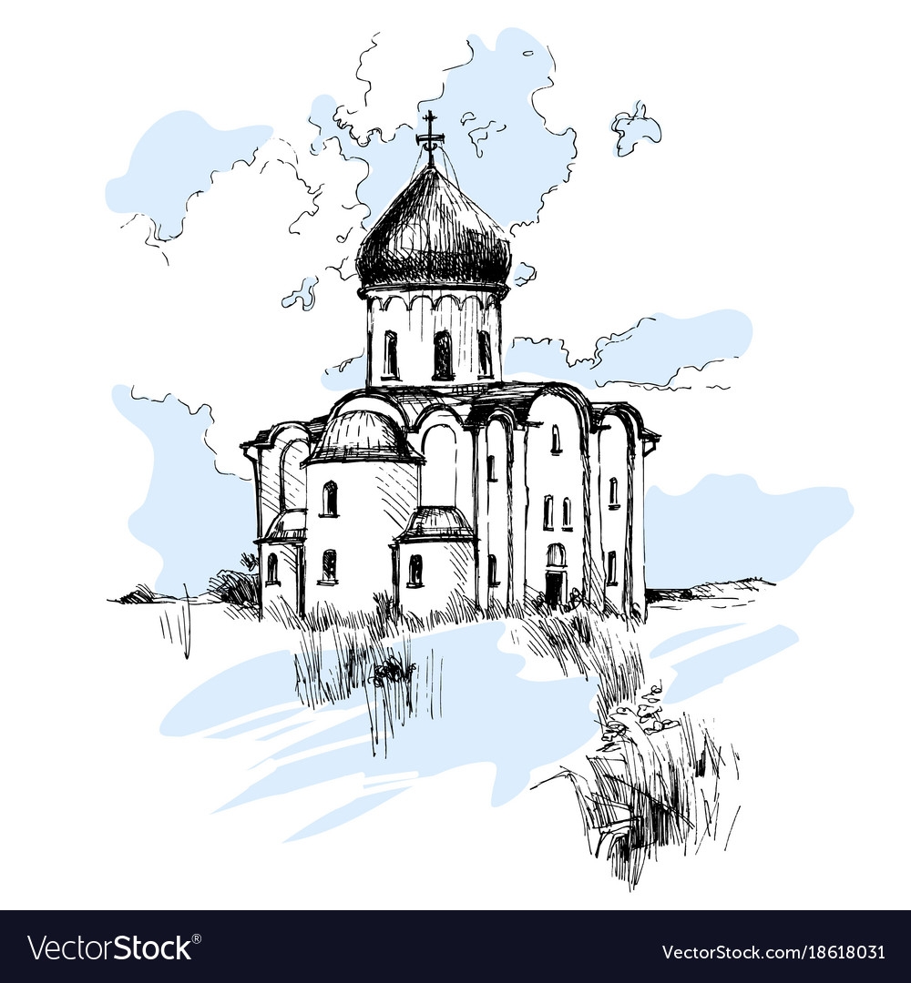 Русский православный храм рисунок
