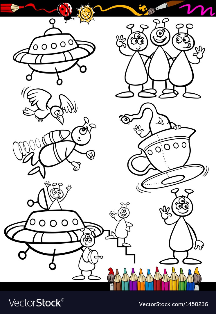 НЛО И пришельцы рисунок для детей раскраска