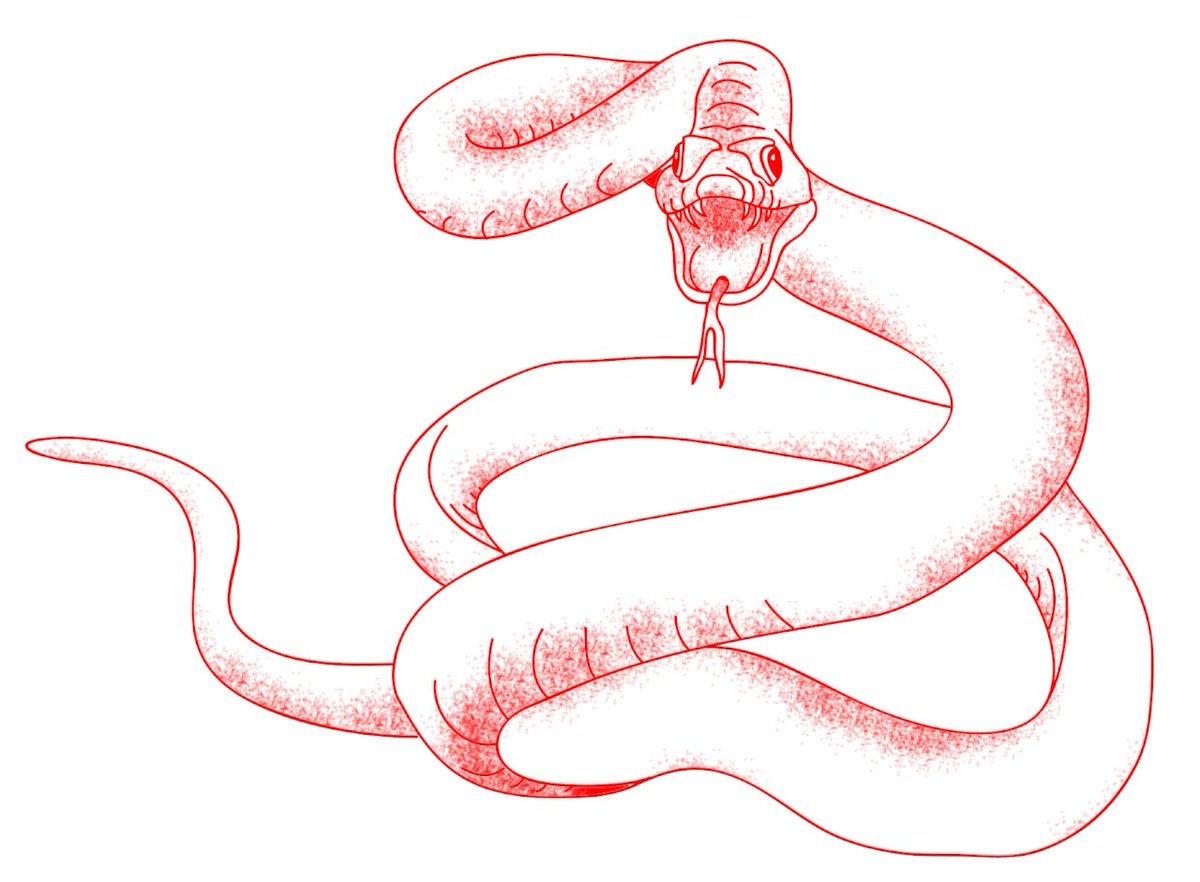 Змея извивается рисунок