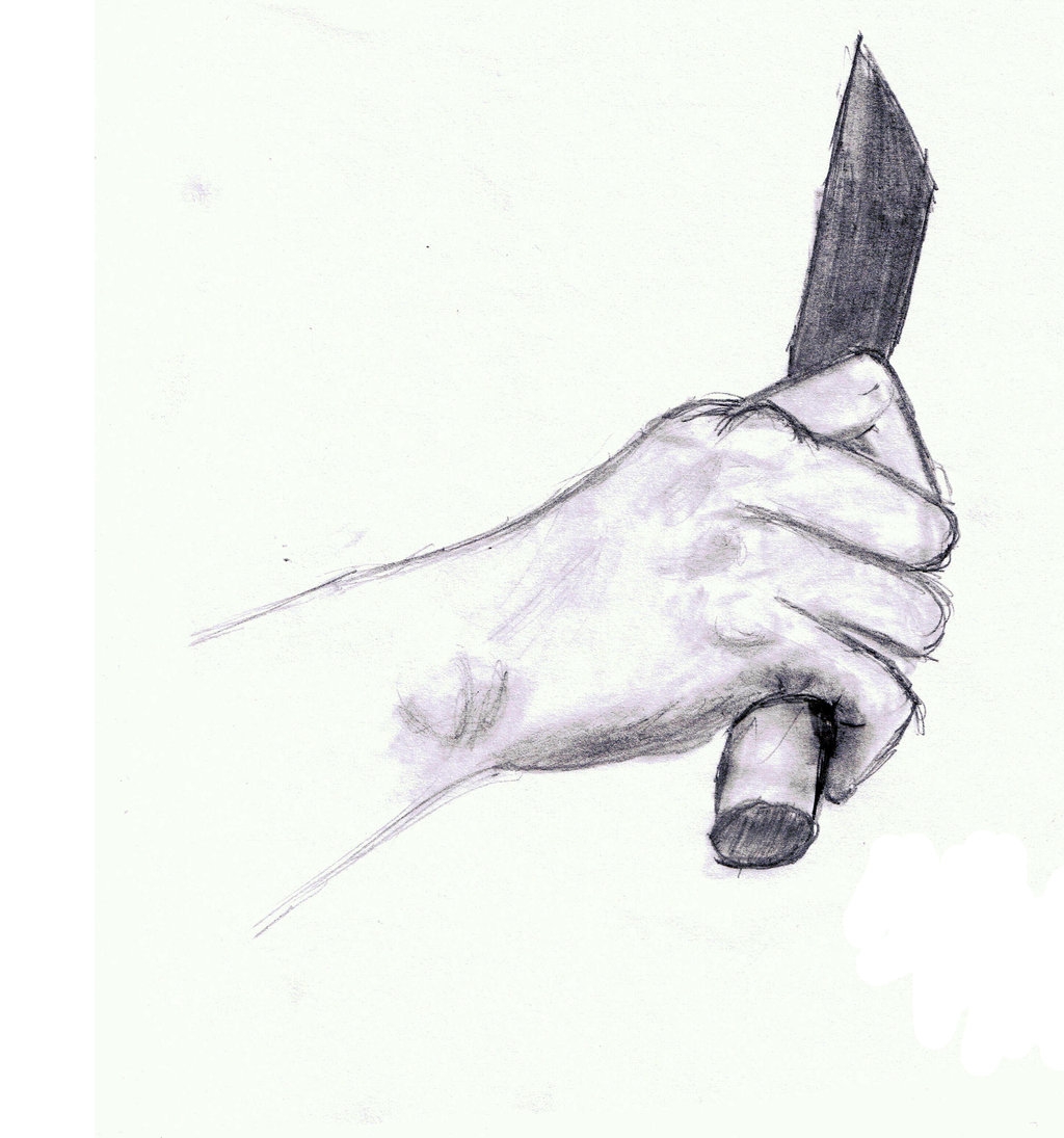 Нож в руке референс