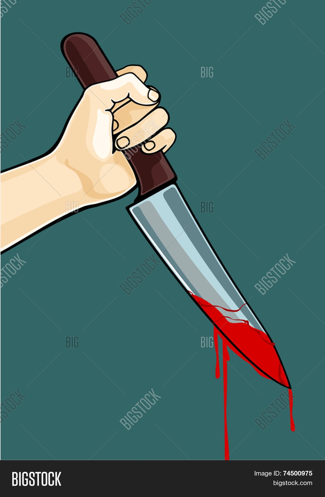 Нарисованная рука с ножом