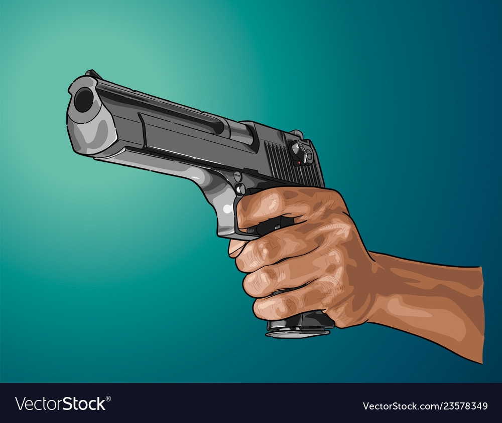 Мультяшная рука с пистолетом