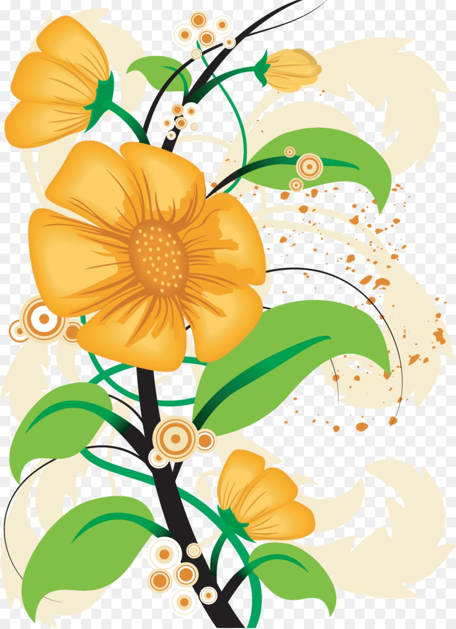 Желтый цветок мультяшный