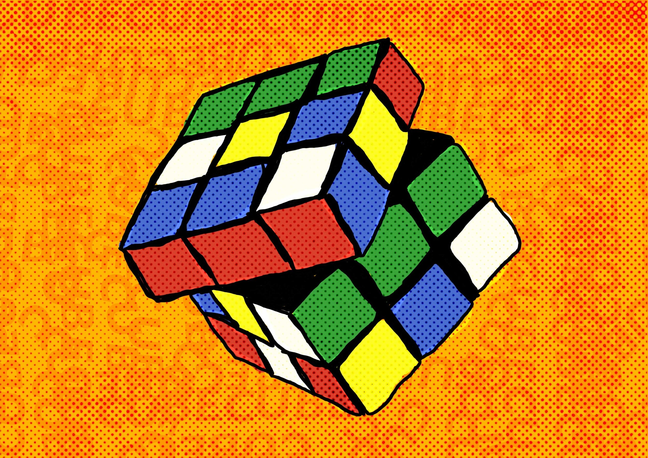 Поп-арт кубик Рубика