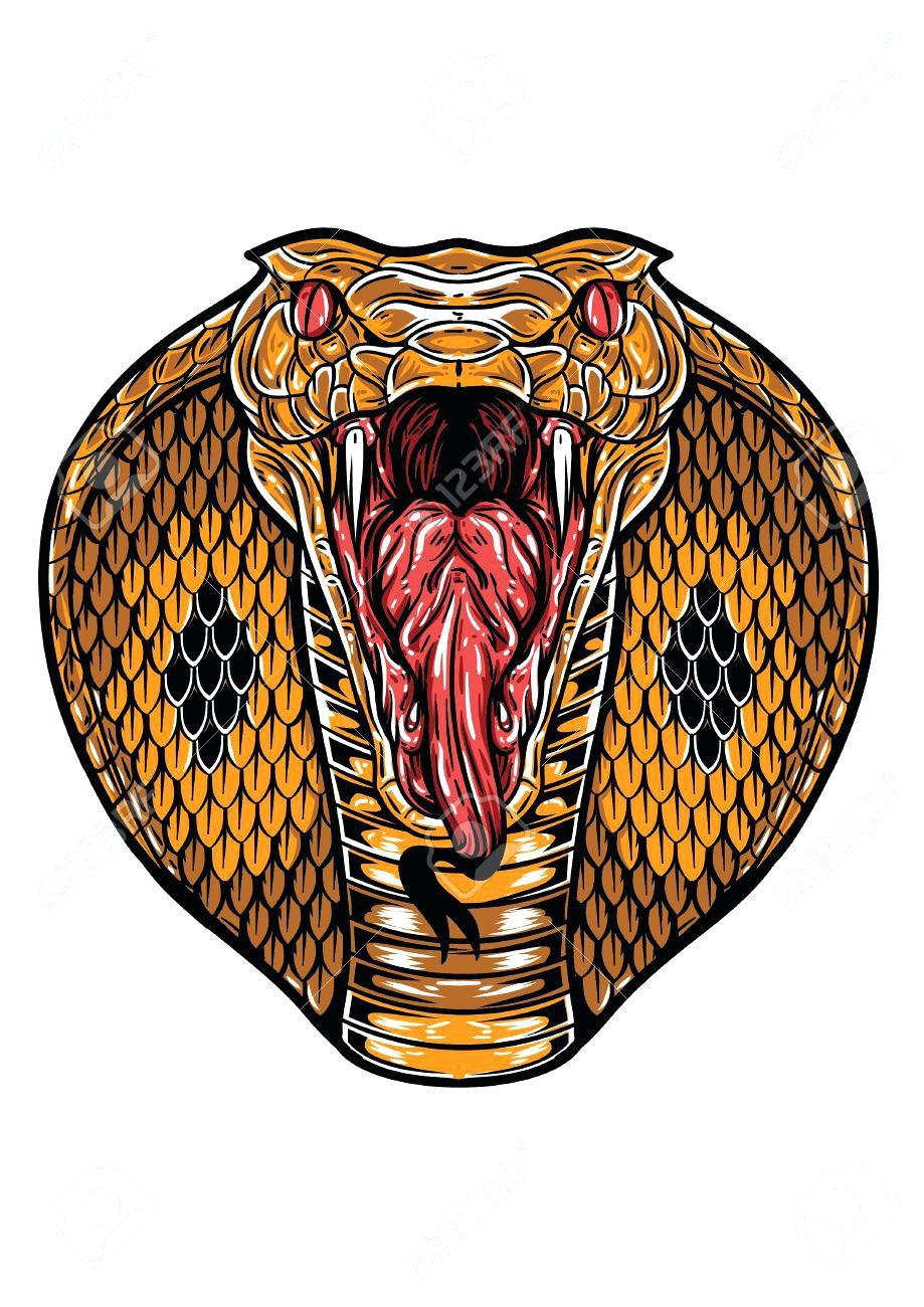 Змея нарисованная с открытым ртом