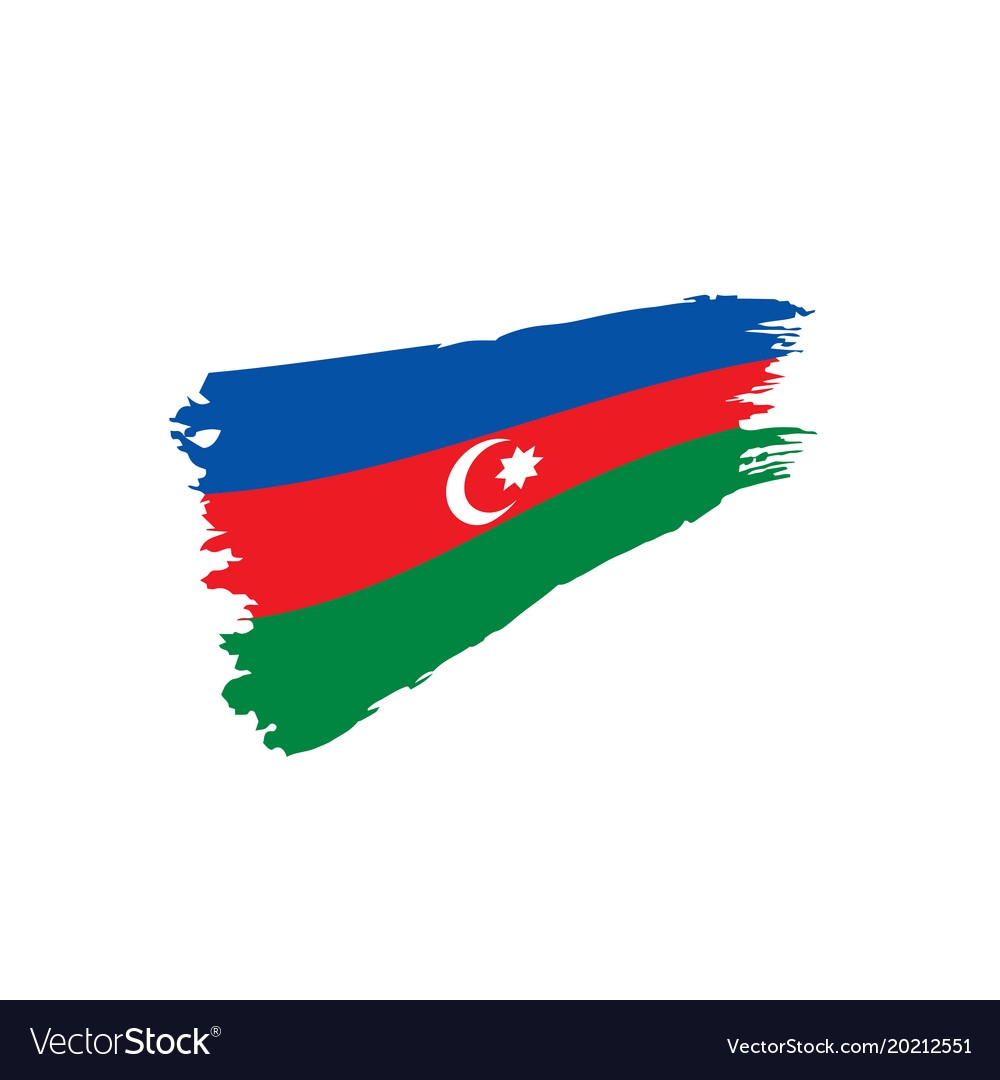 Азербайджанский флаг на белом фоне