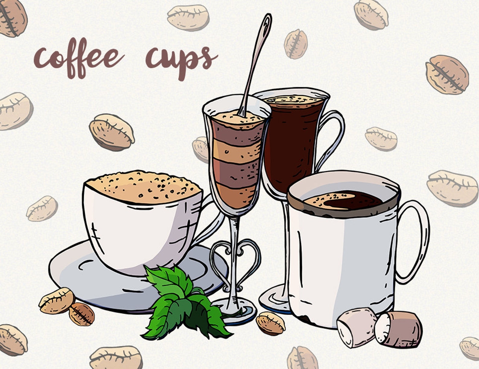 Рисунки напитки кофе