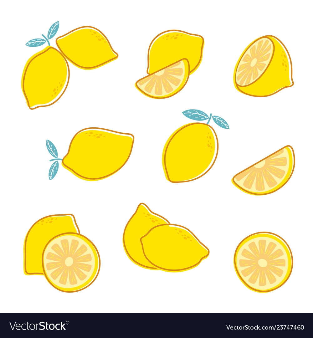 Дольки лимона для аппликации цветные