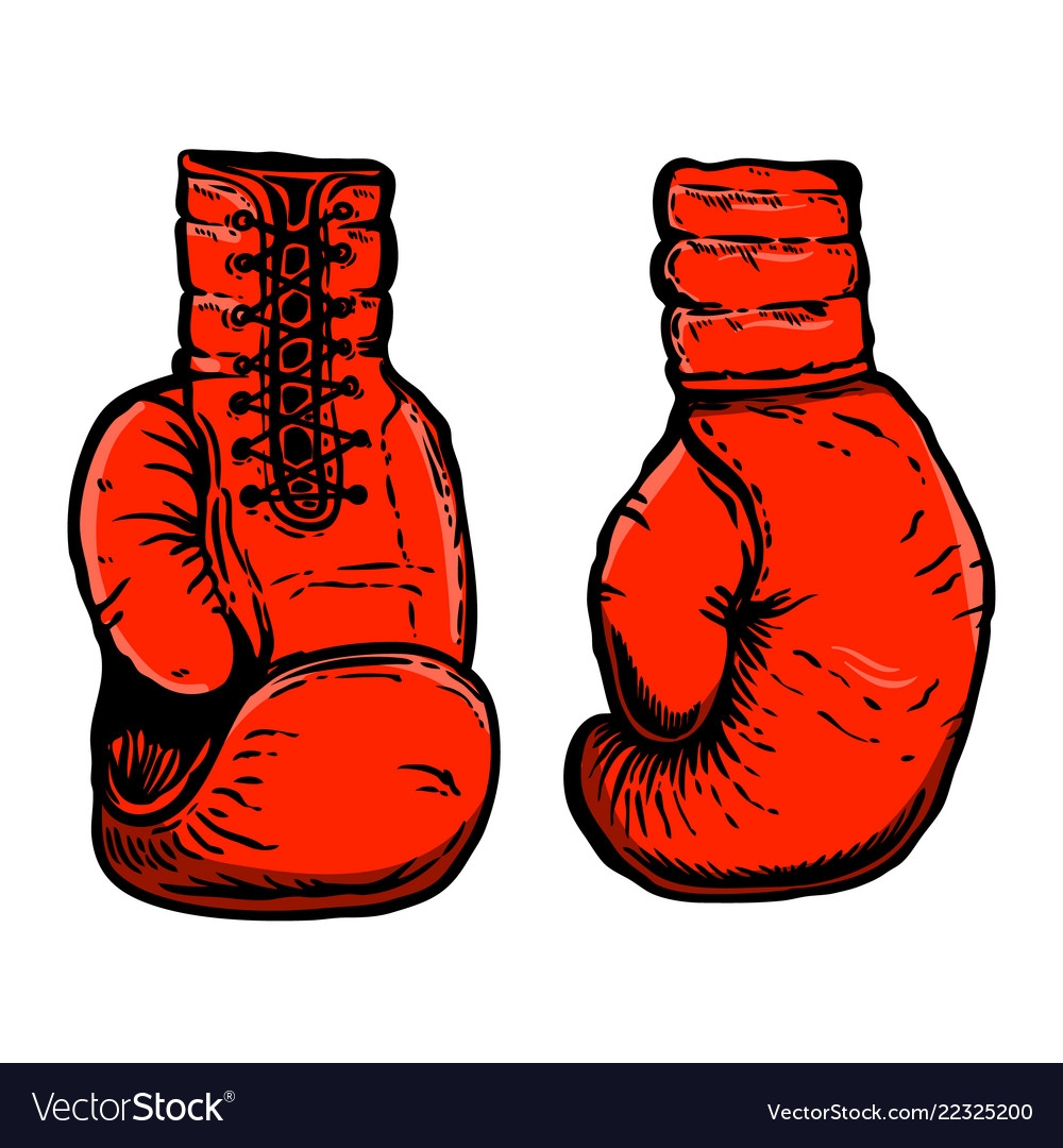 Боксерская перчатка сбоку вектор