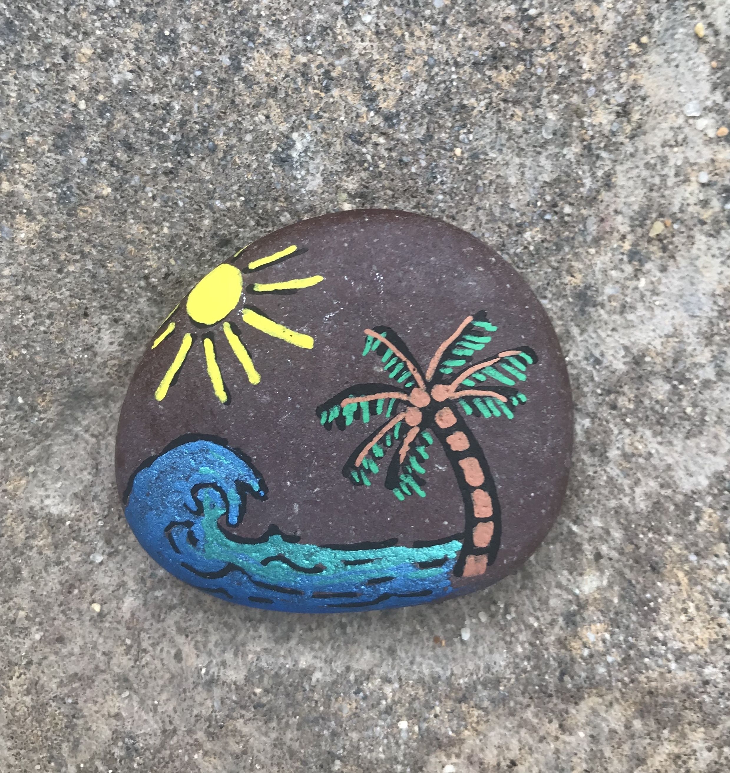 Рисовать на морских камнях
