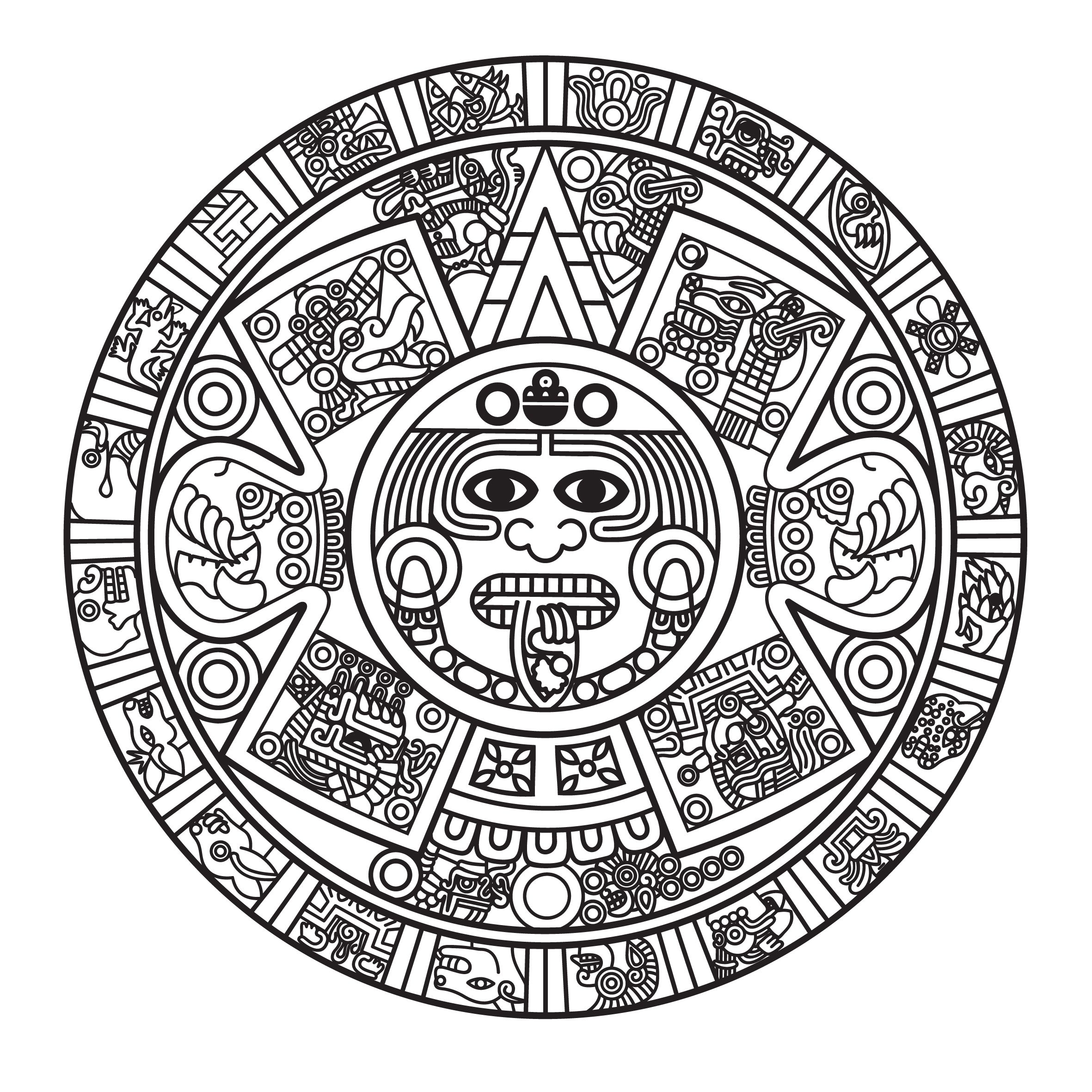 Календарь Майя Ацтеки тату