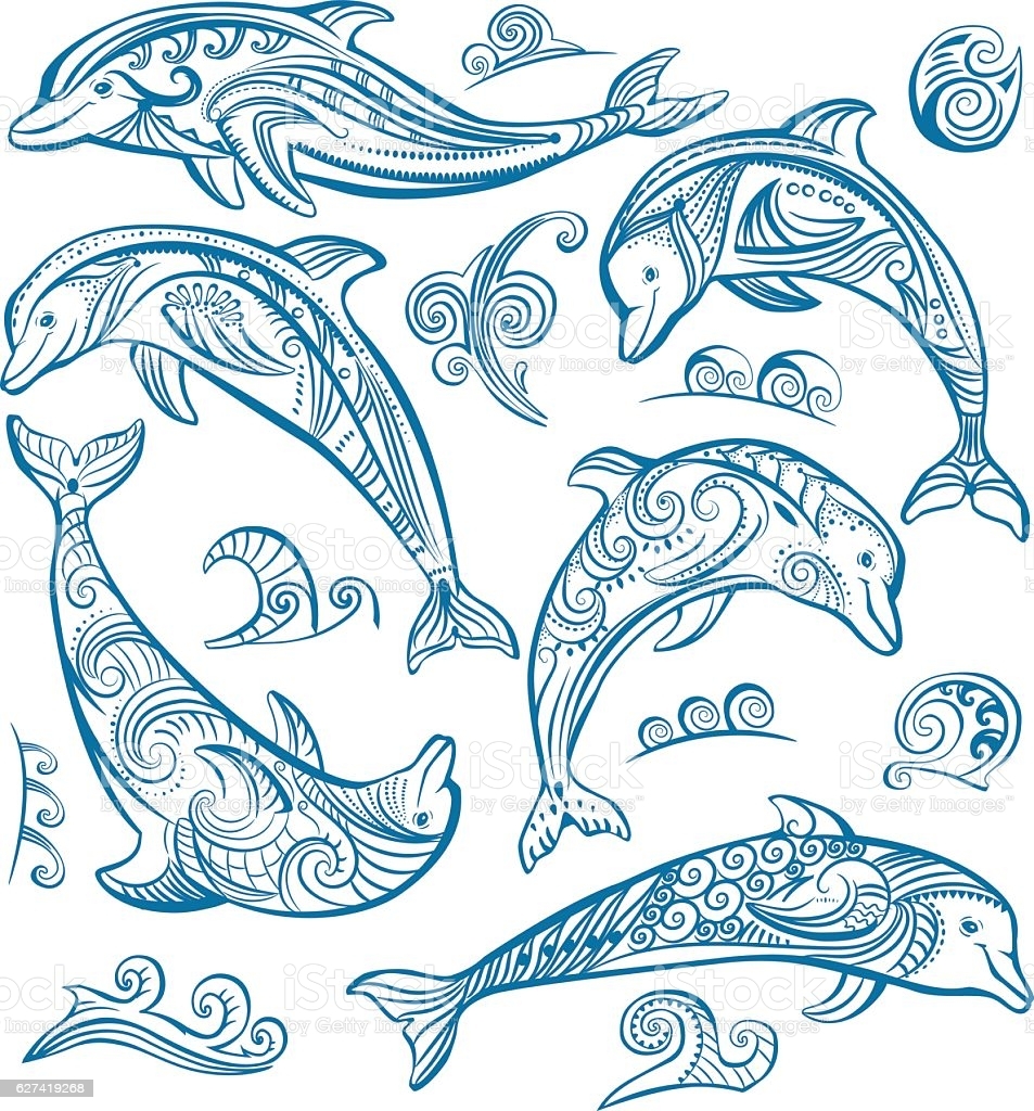 Дельфины орнамент