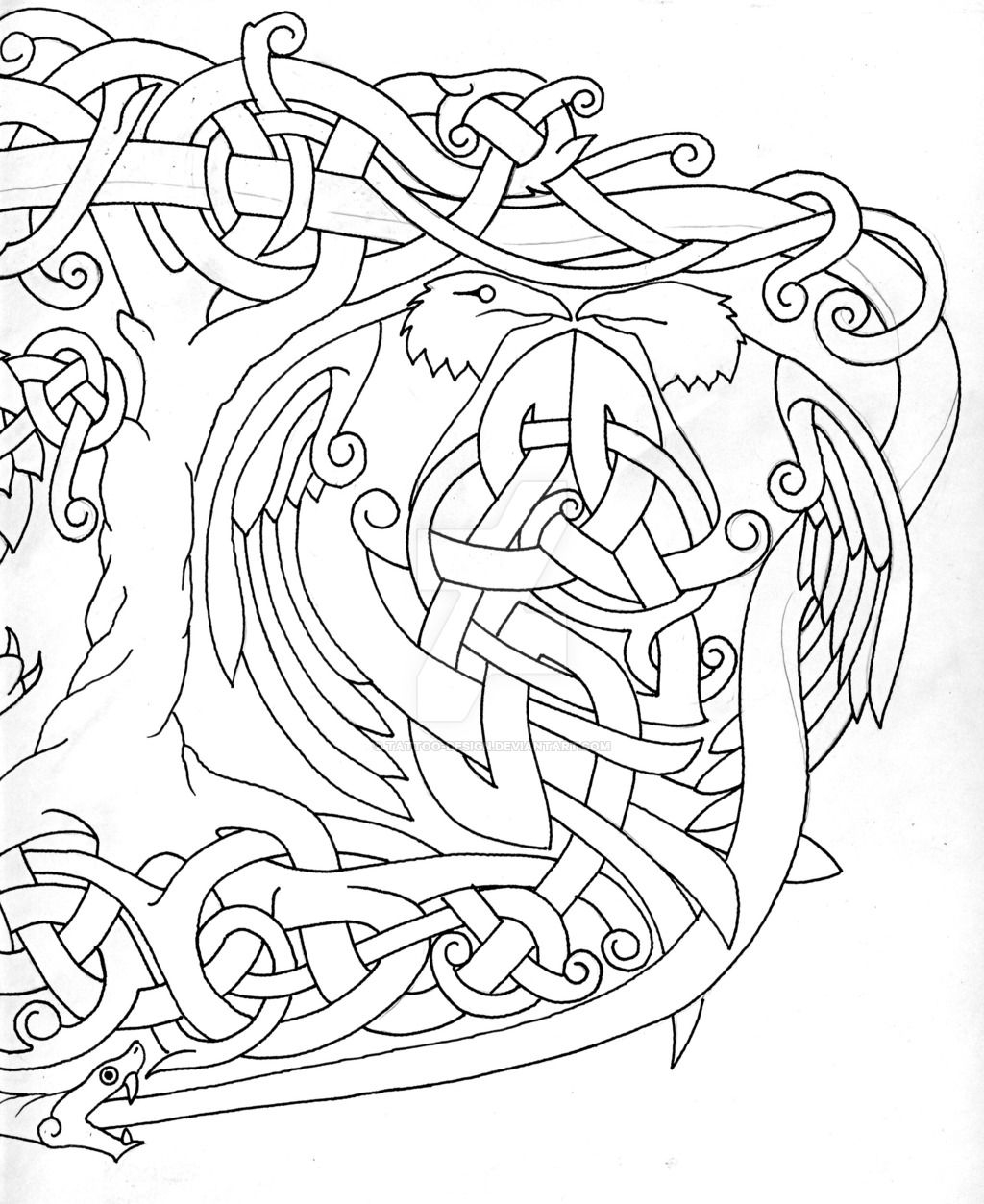 Кельтский орнамент Фенрир