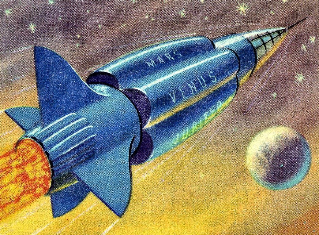 Ракета в космосе рисунок