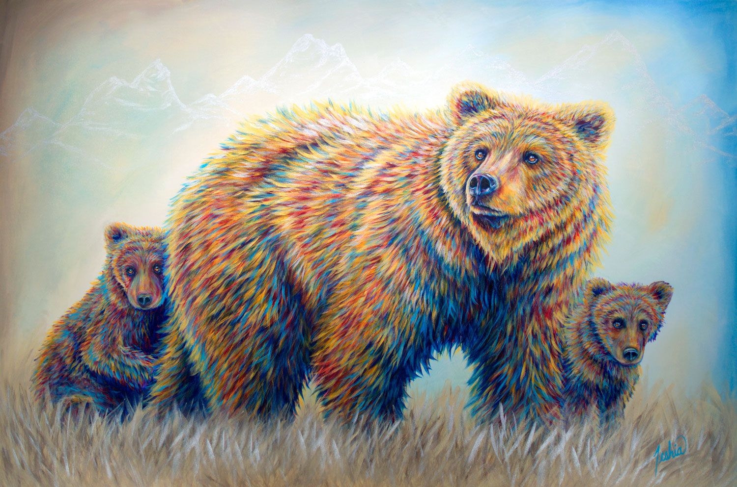 Медвежонок картина маслом