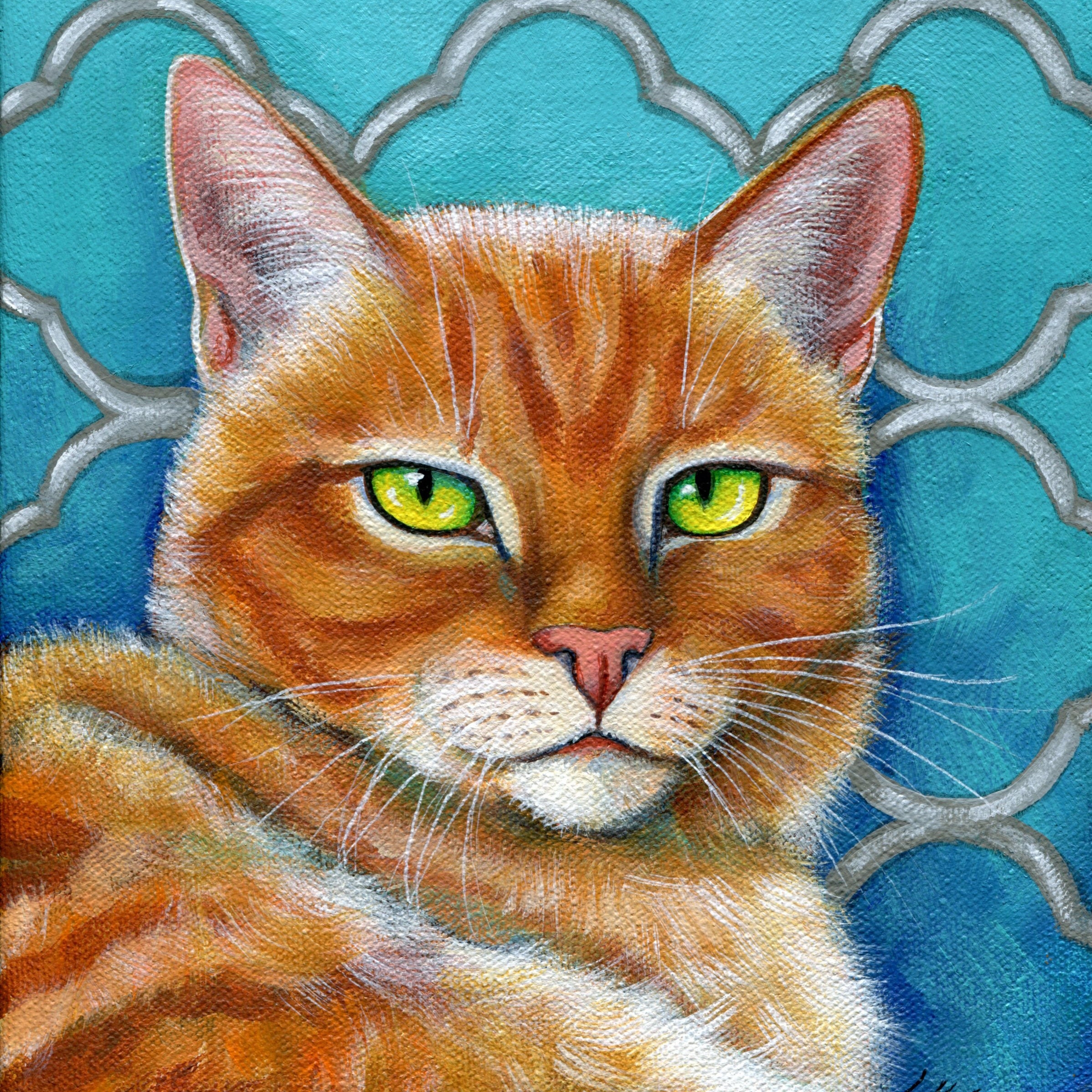Мозаика рыжая кошка картина