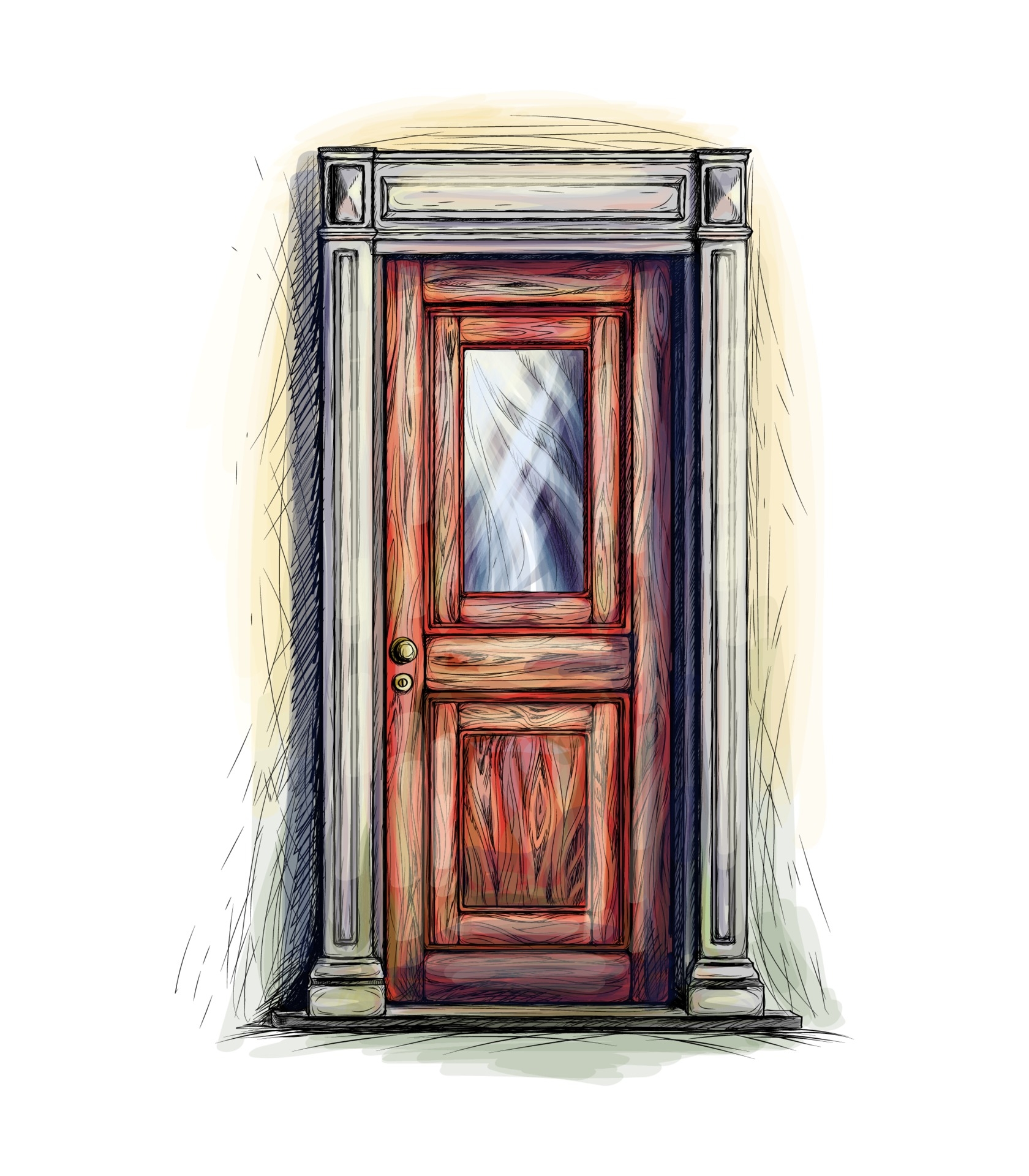 Нарисованная дверь Старая
