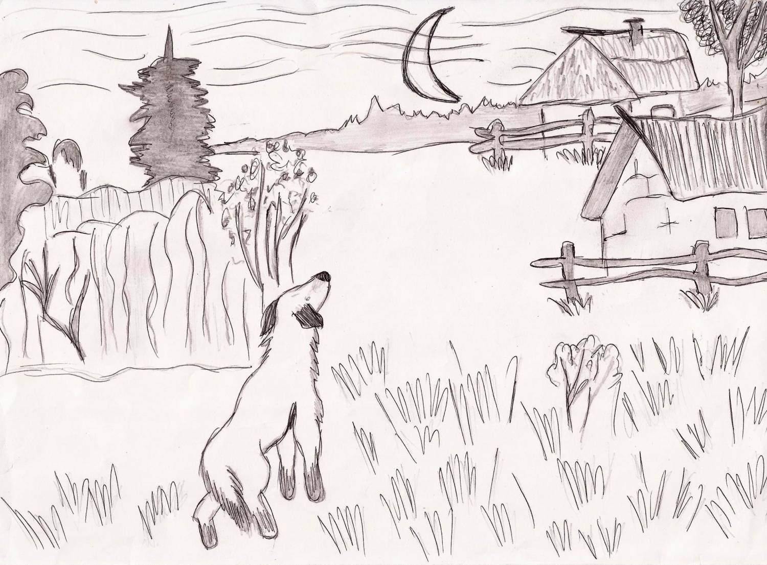Иллюстрация к стихотворению песнь о собаке Есенина