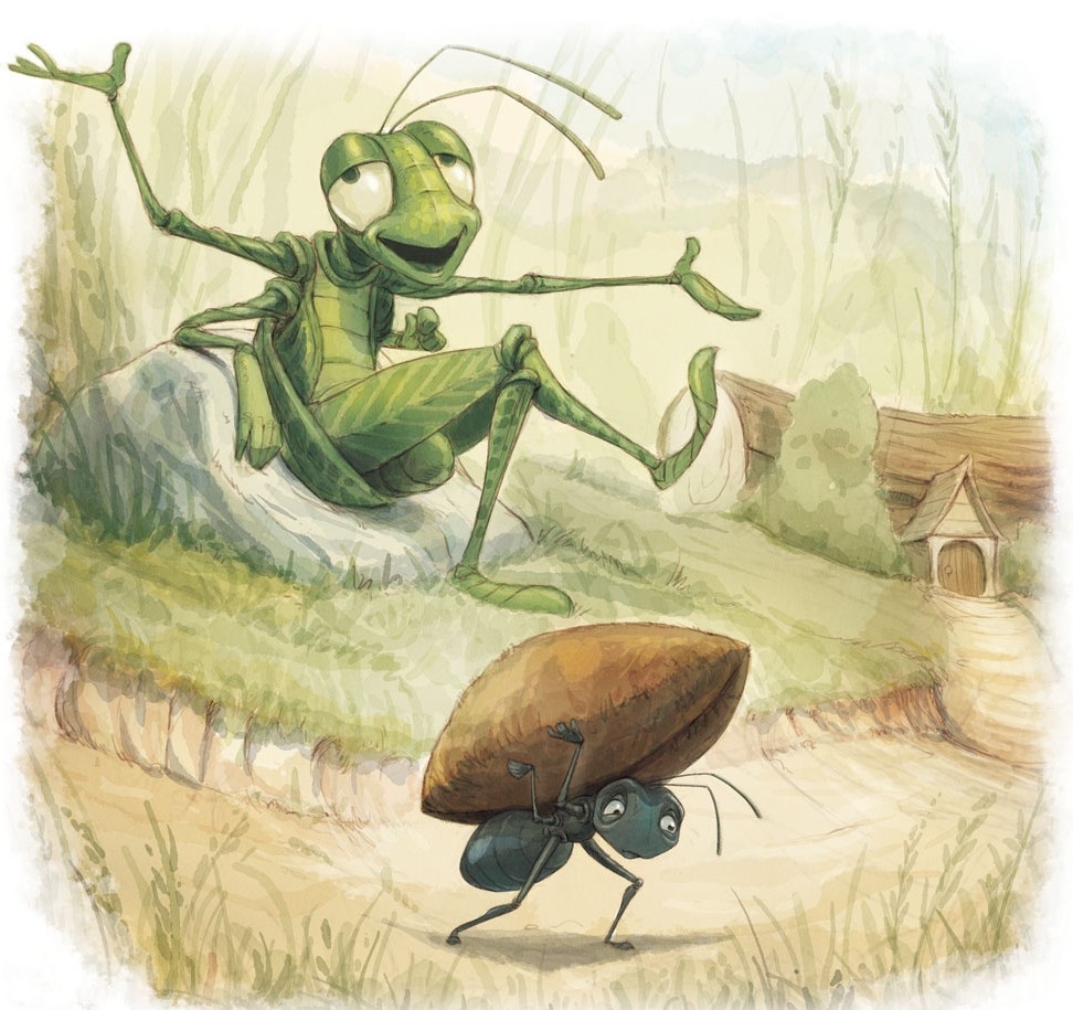 The Grasshopper and муравей