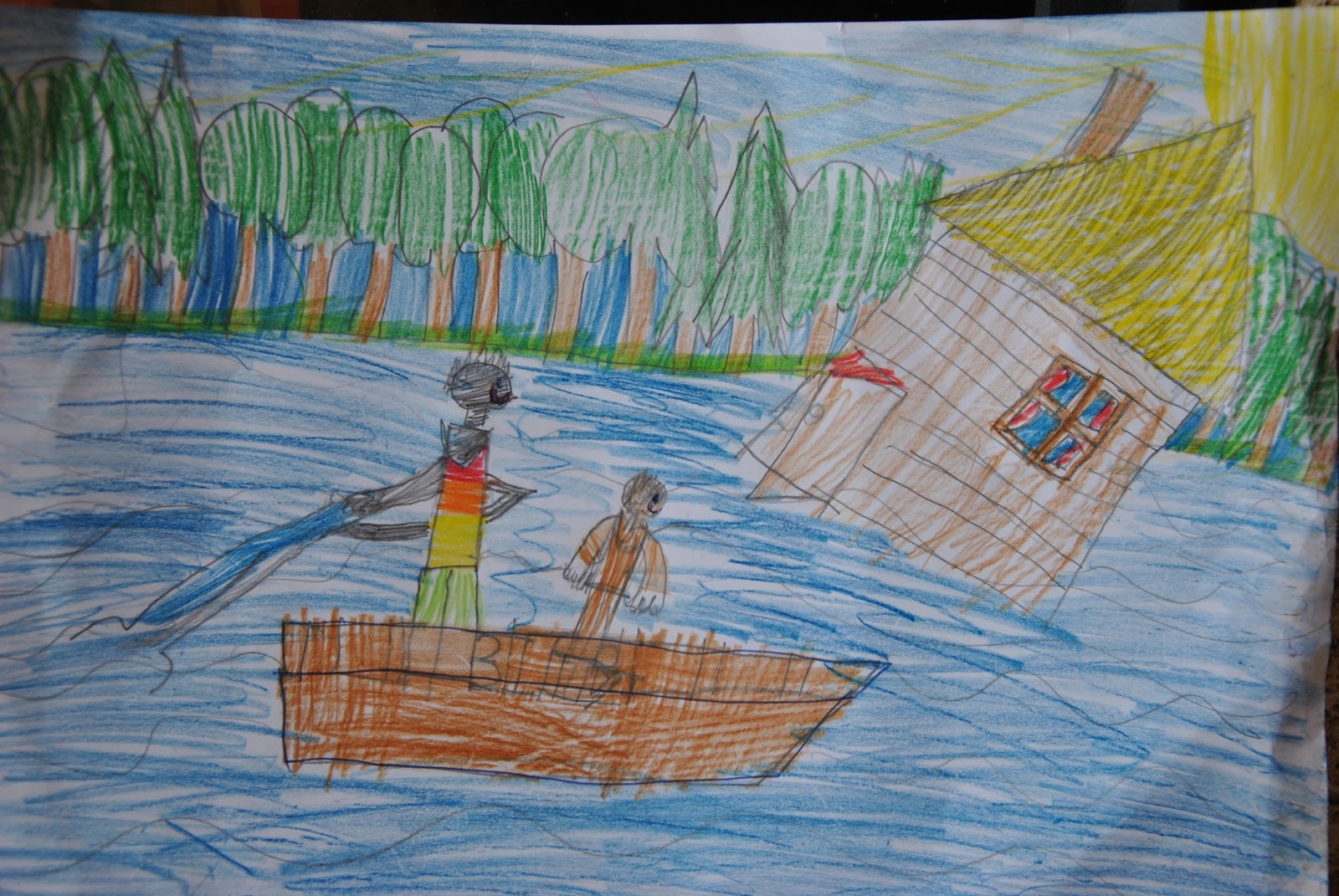 Детские рисунки к сказке Летучий корабль