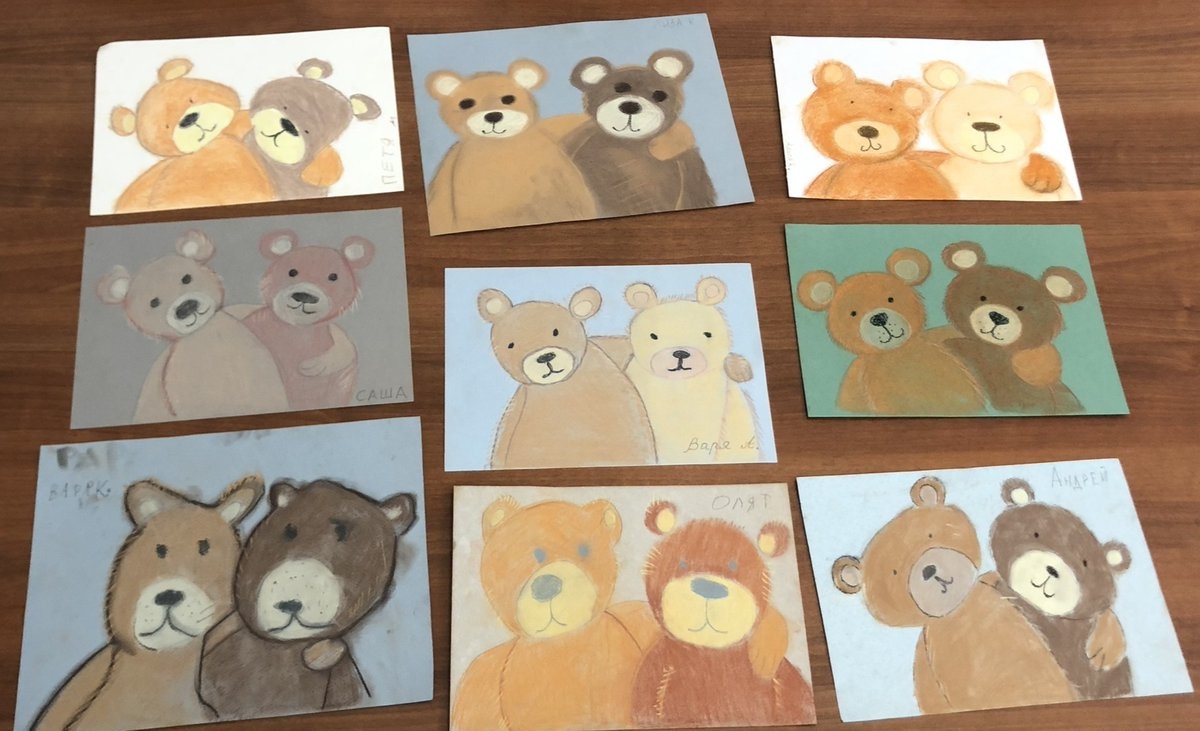 Рисование два жадных медвежонка в подготовительной группе