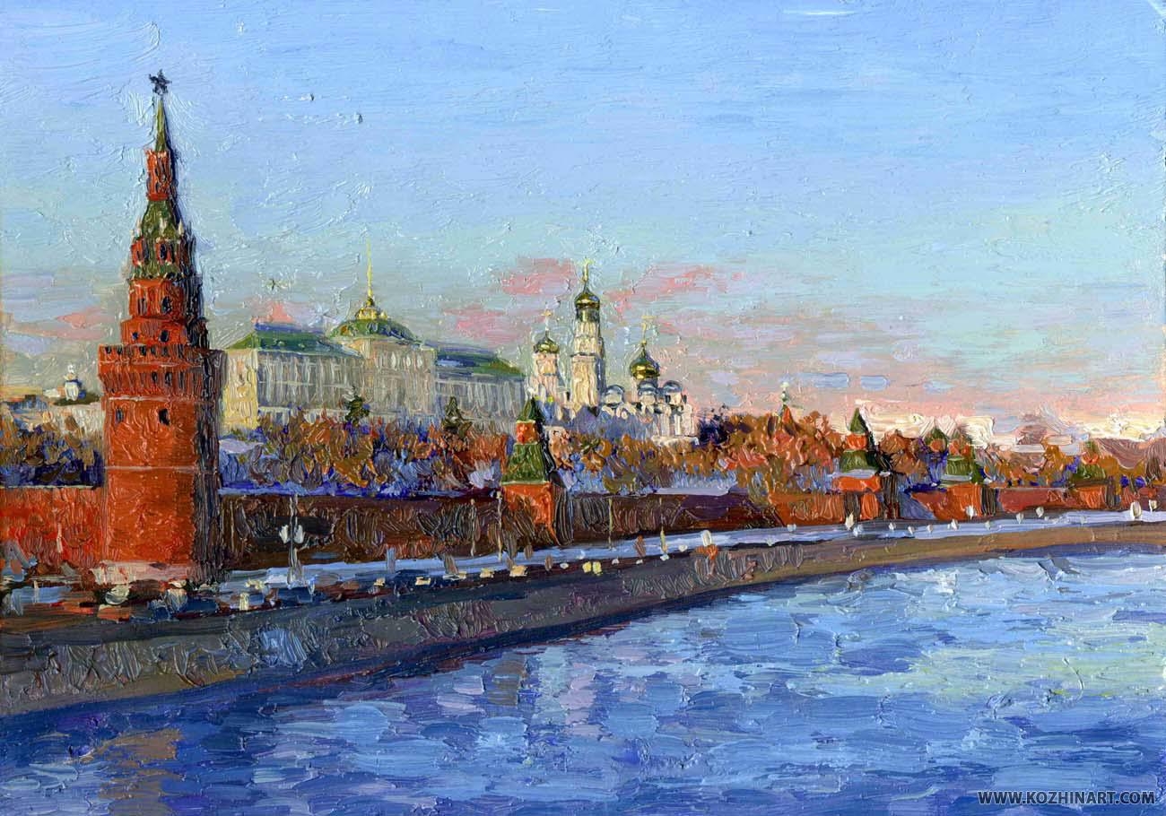 Художник Абакумов ,набережная Москвы реки ,Кремль