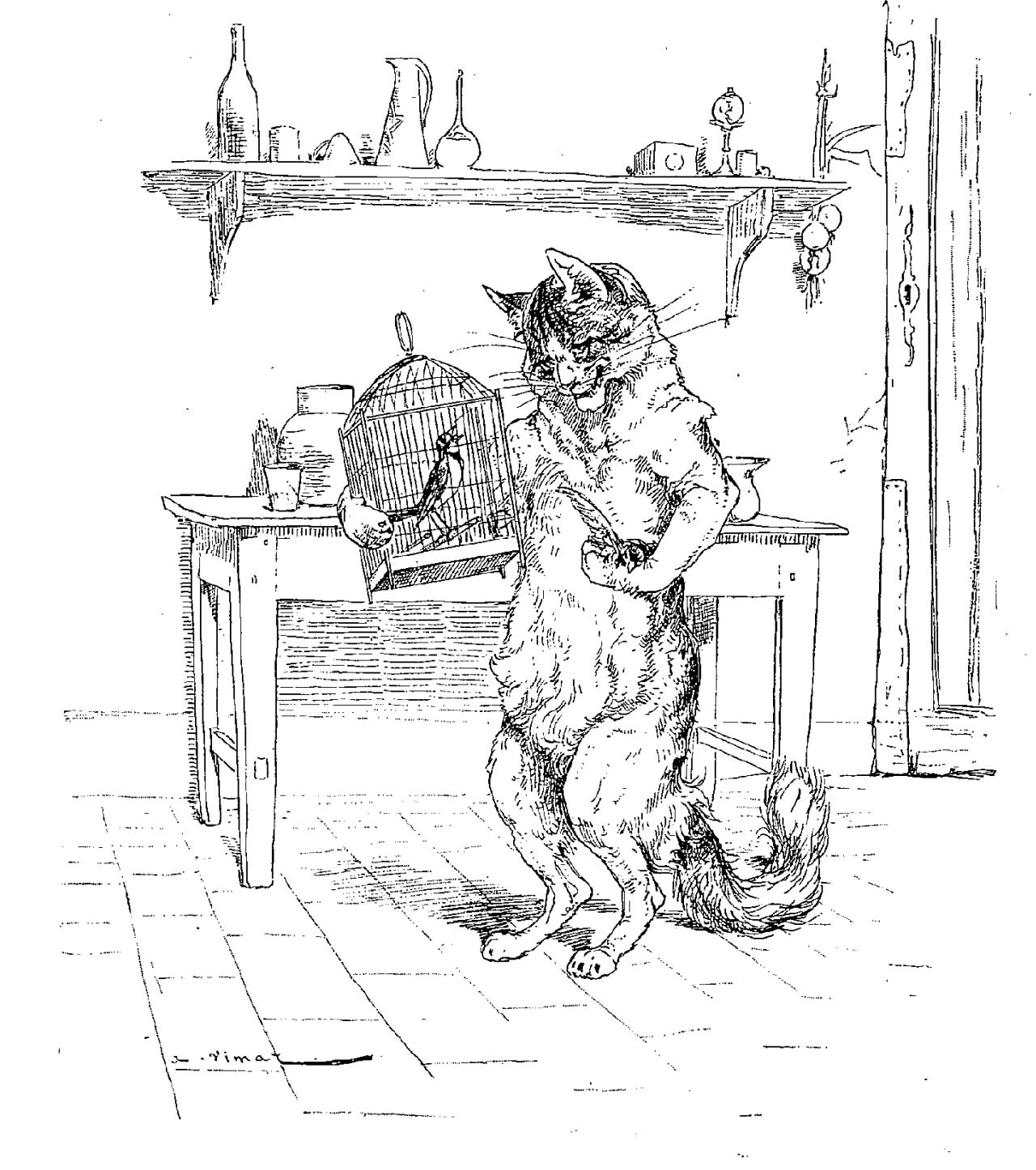 Кот и повар басня Крылова раскраска