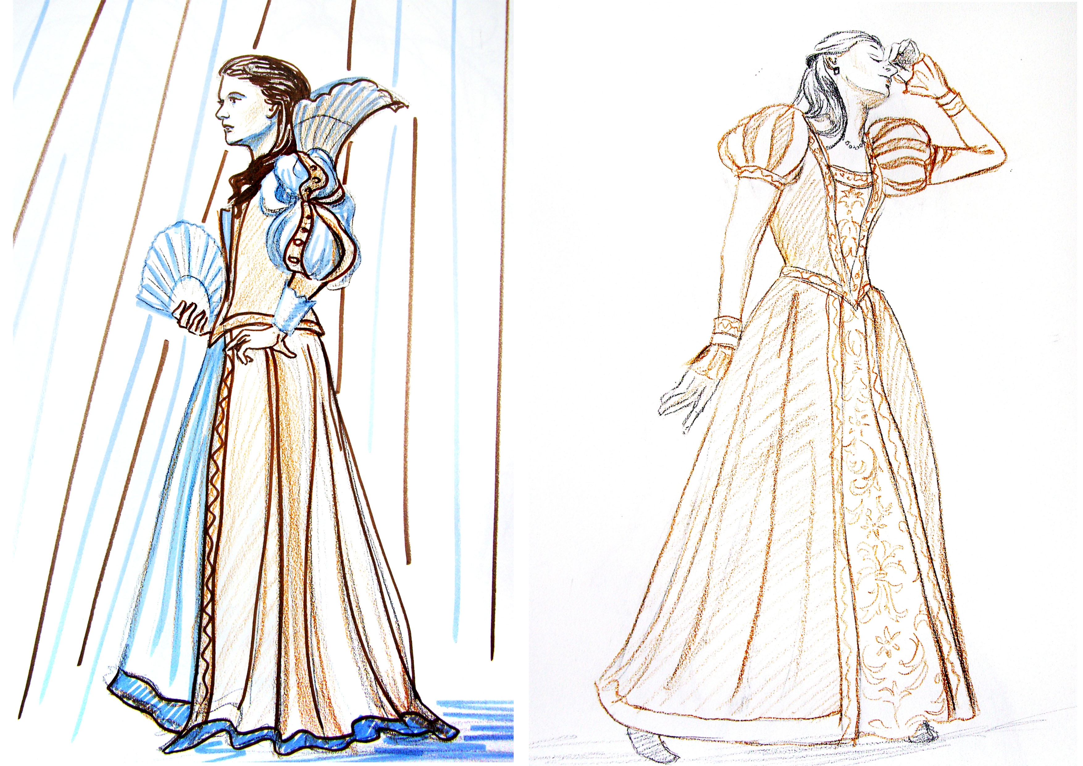 Эскизы костюмов Ромео и Джульетты рисунки
