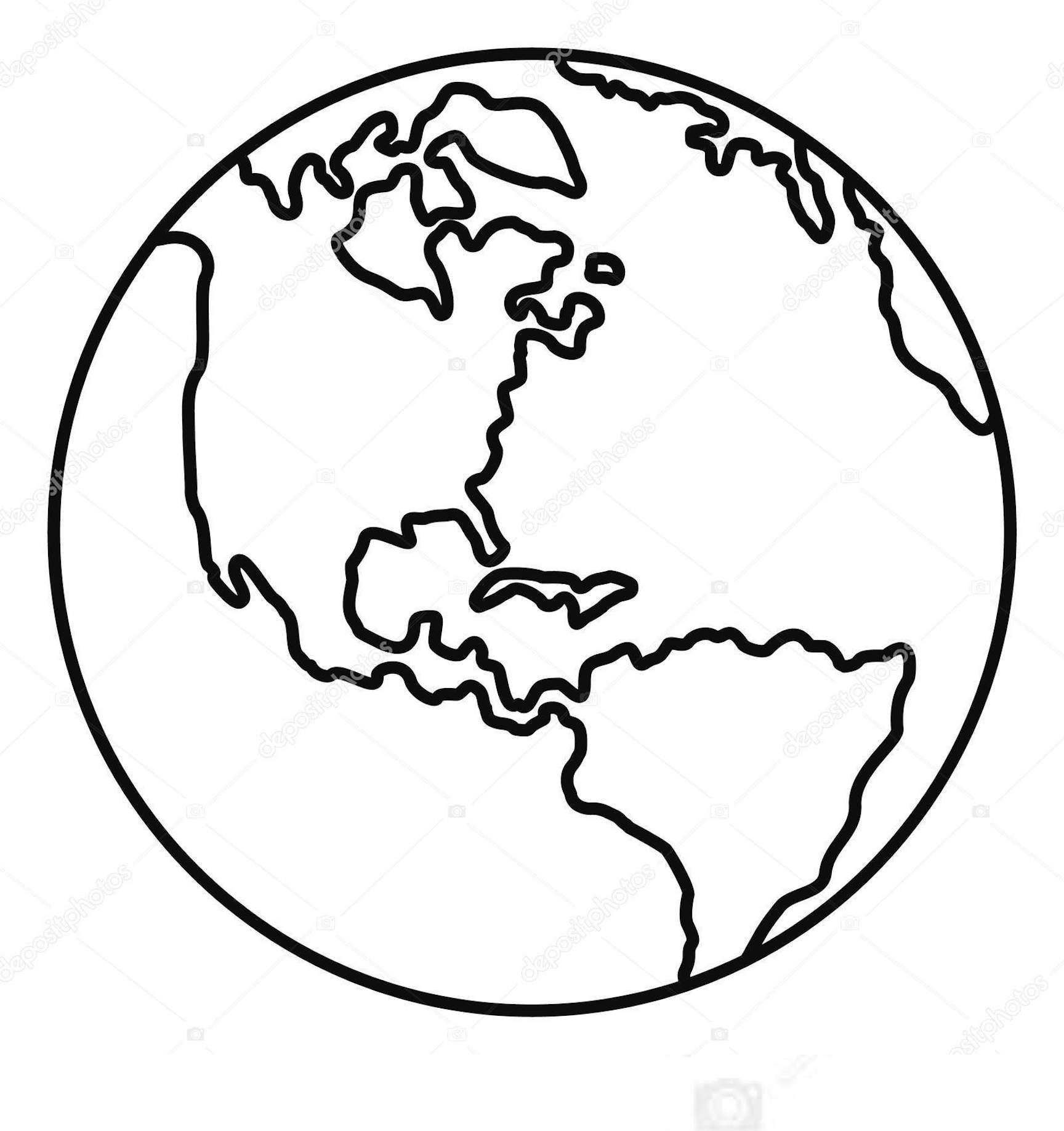 Контурное изображение земли
