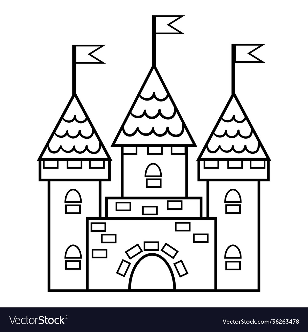 Замок с геометрическими фигурами раскраска
