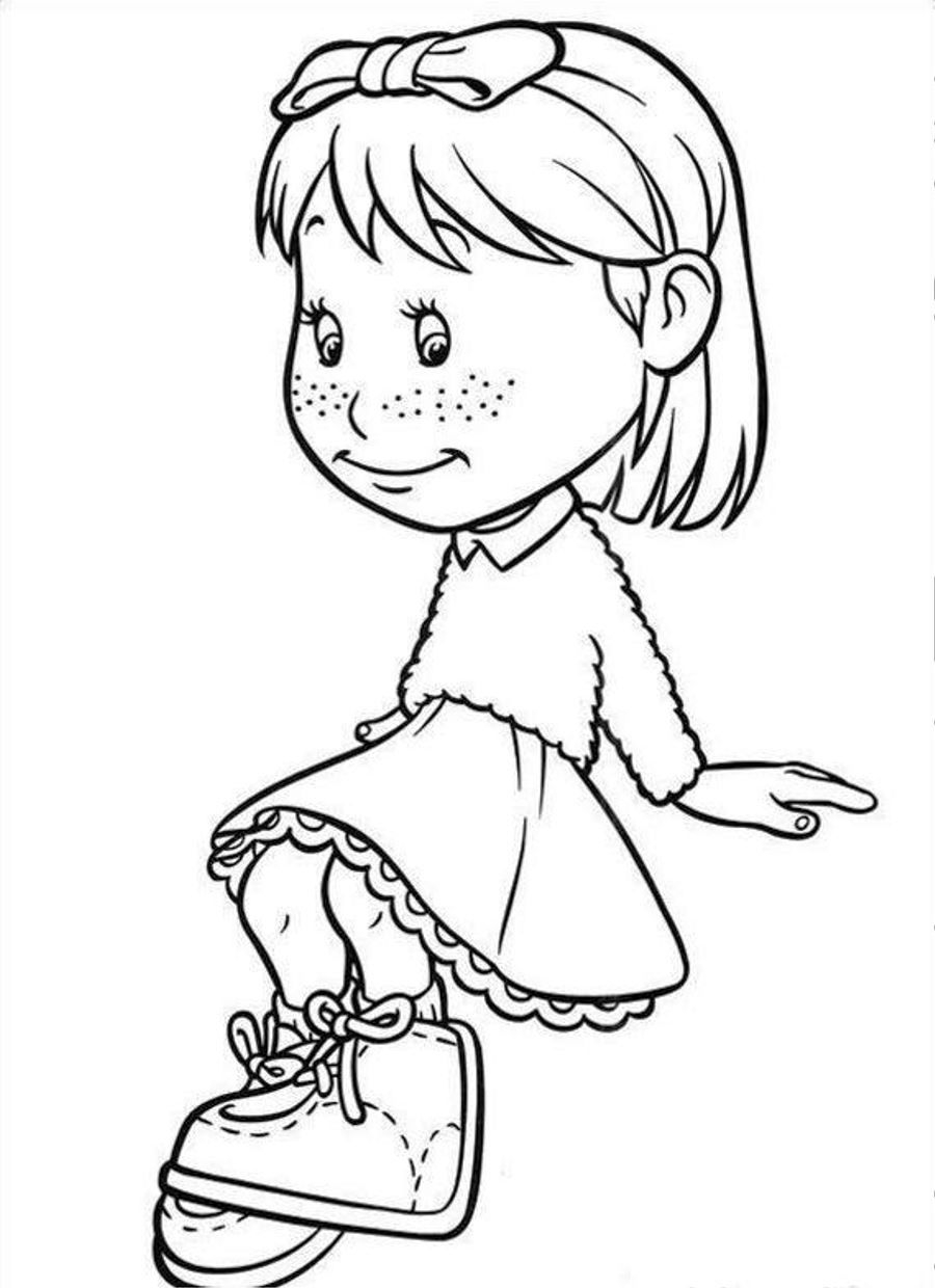 Раскраска маленькая девочка