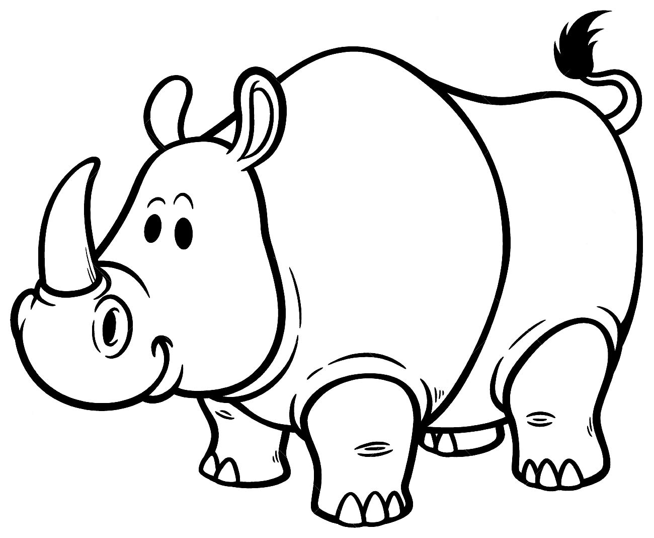 Носорог для детей черно-белый