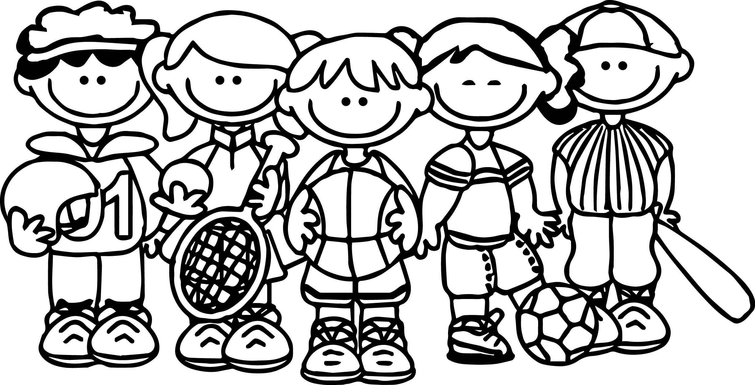 Раскраска спортивная семья для детей