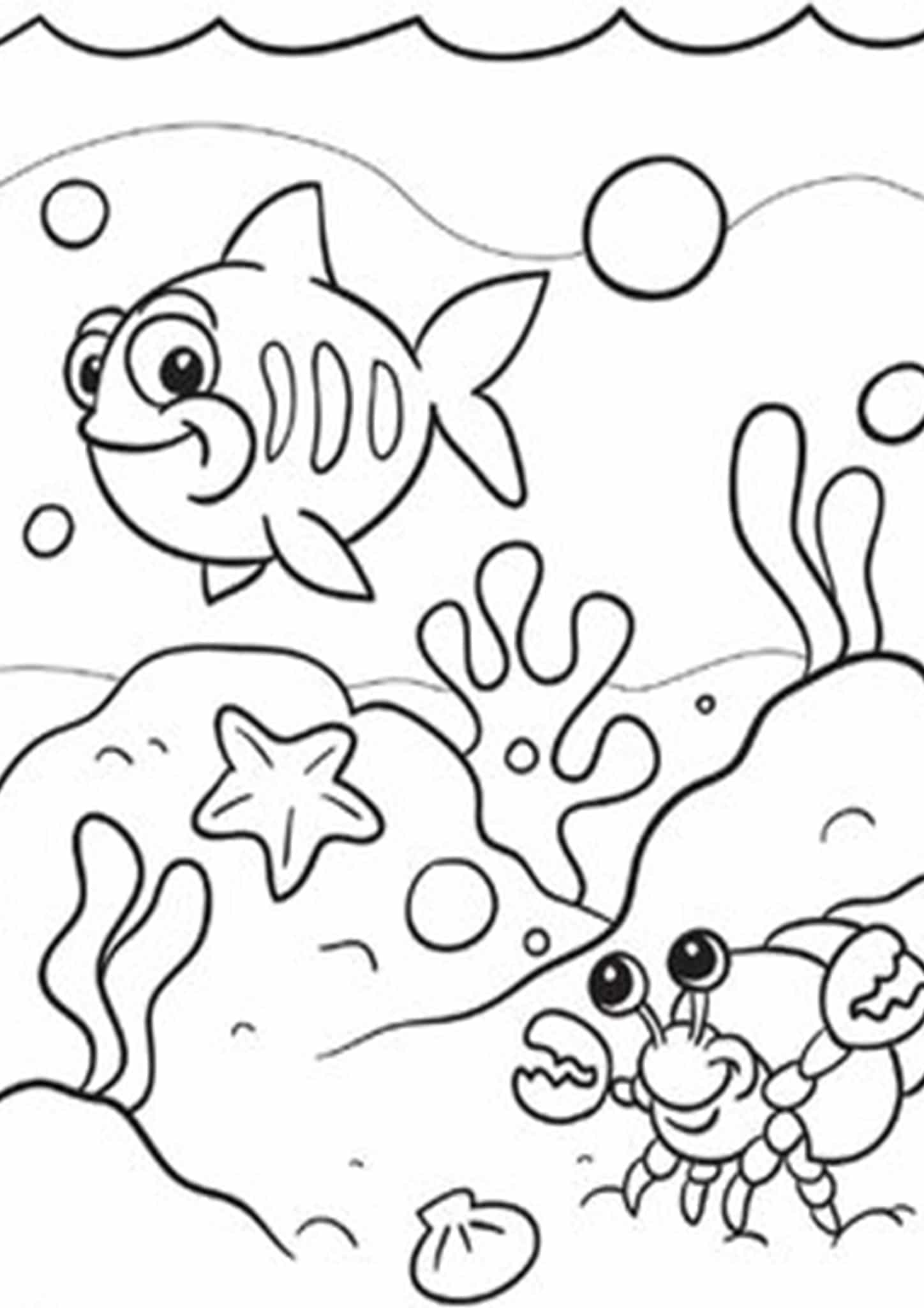 Раскраска Морское дно для детей 4 лет
