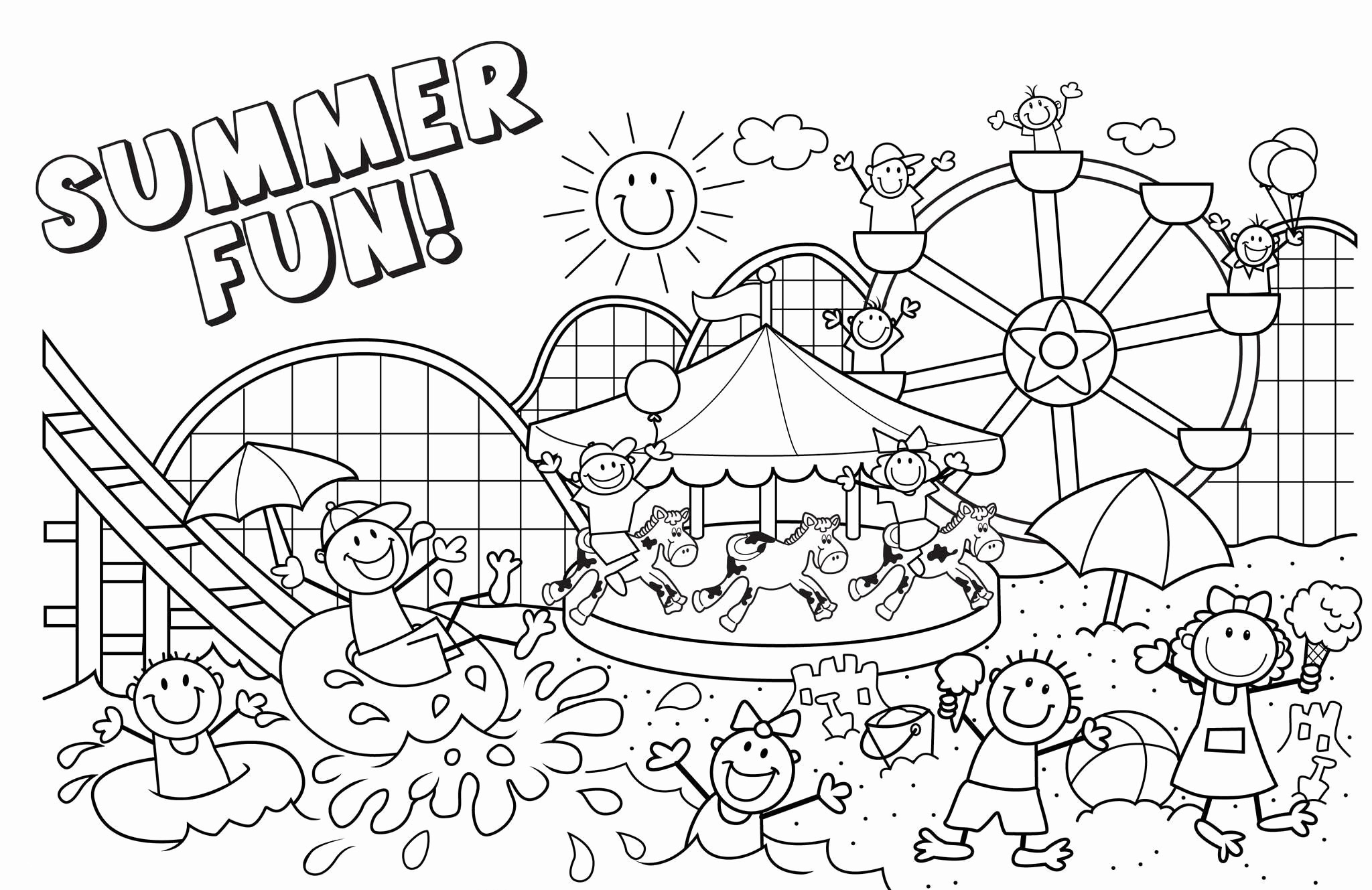 Раскраска летние каникулы для детей