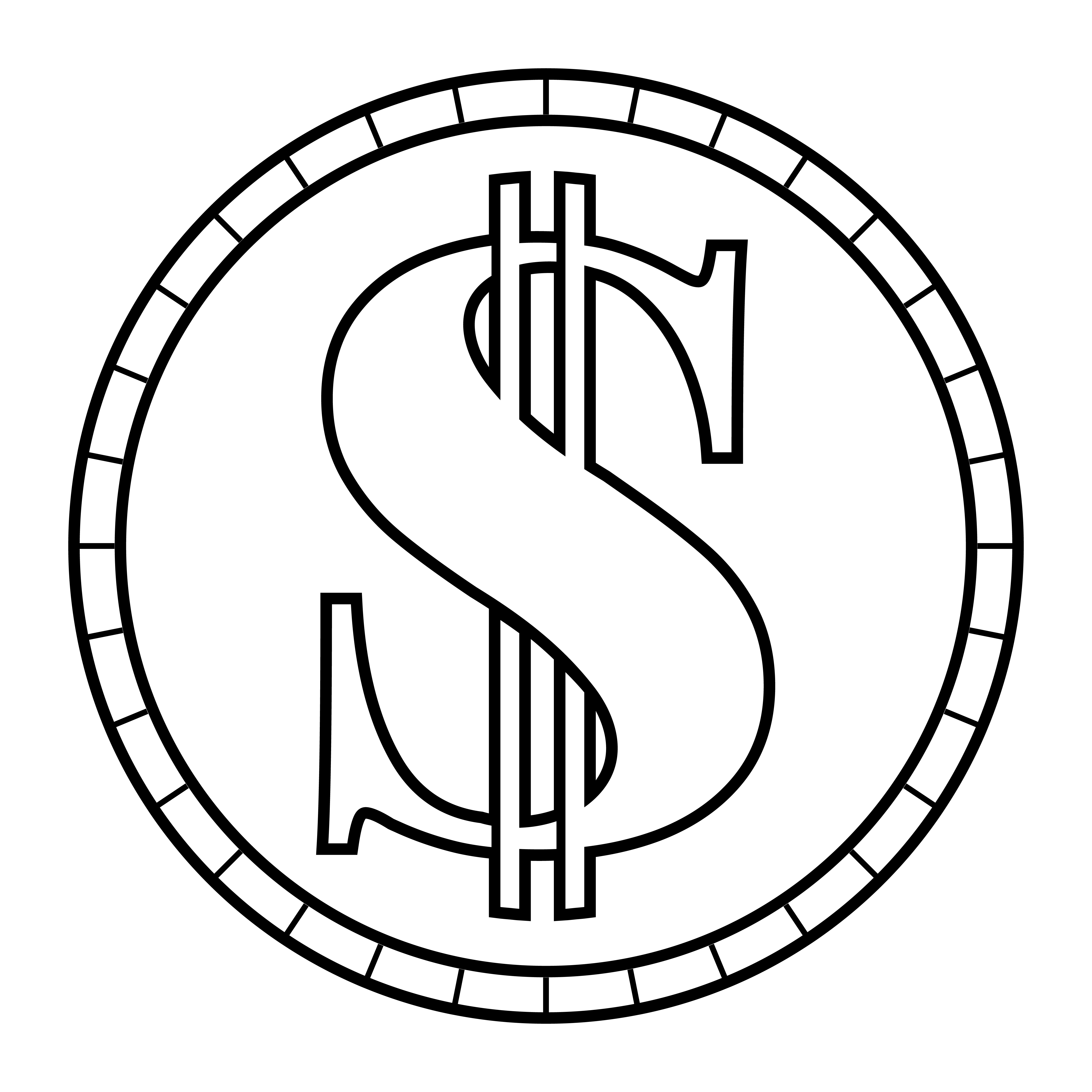Доллар контурное изображение