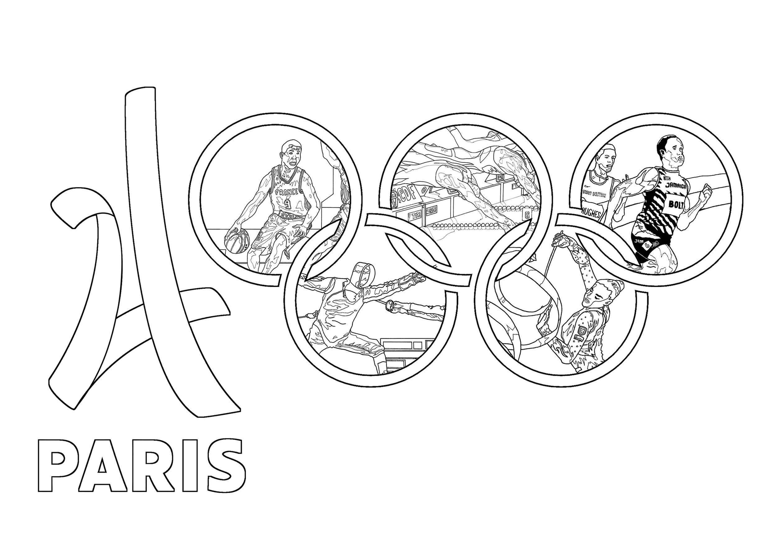 Современные Олимпийские игры раскраска